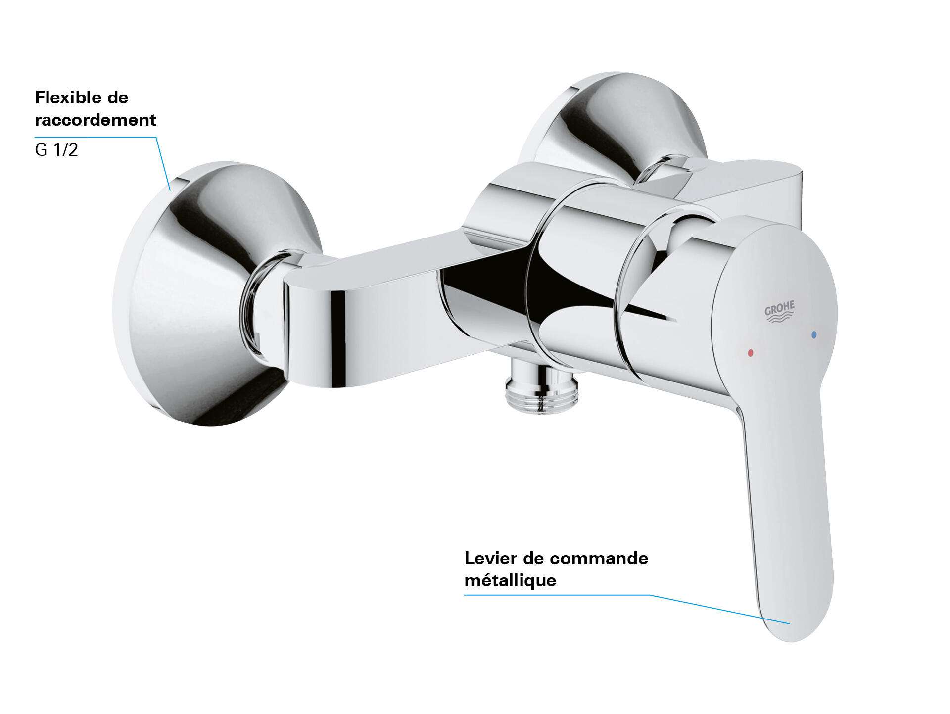 Mitigeur de douche mécanique chrome, Start Clova - QuickFix, GROHE - 7