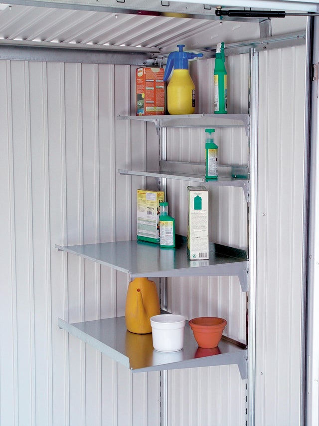 Jeu de 4 étagères en acier galvanisé BIOHORT, l.72xH.7xP.24,5cm