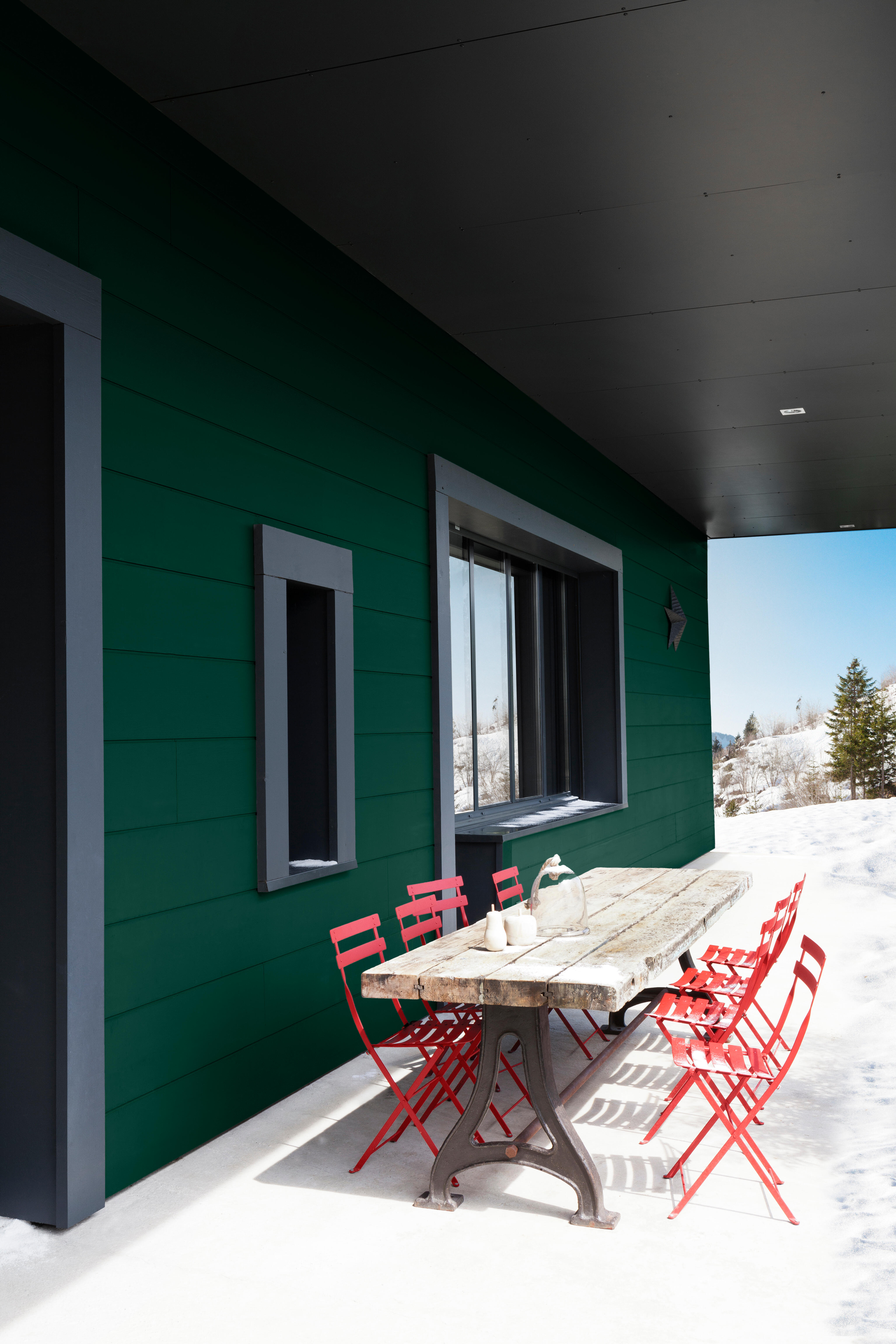 Peinture extérieure bois Climats extrêmes® V33 vert basque satiné 0.5l - 4