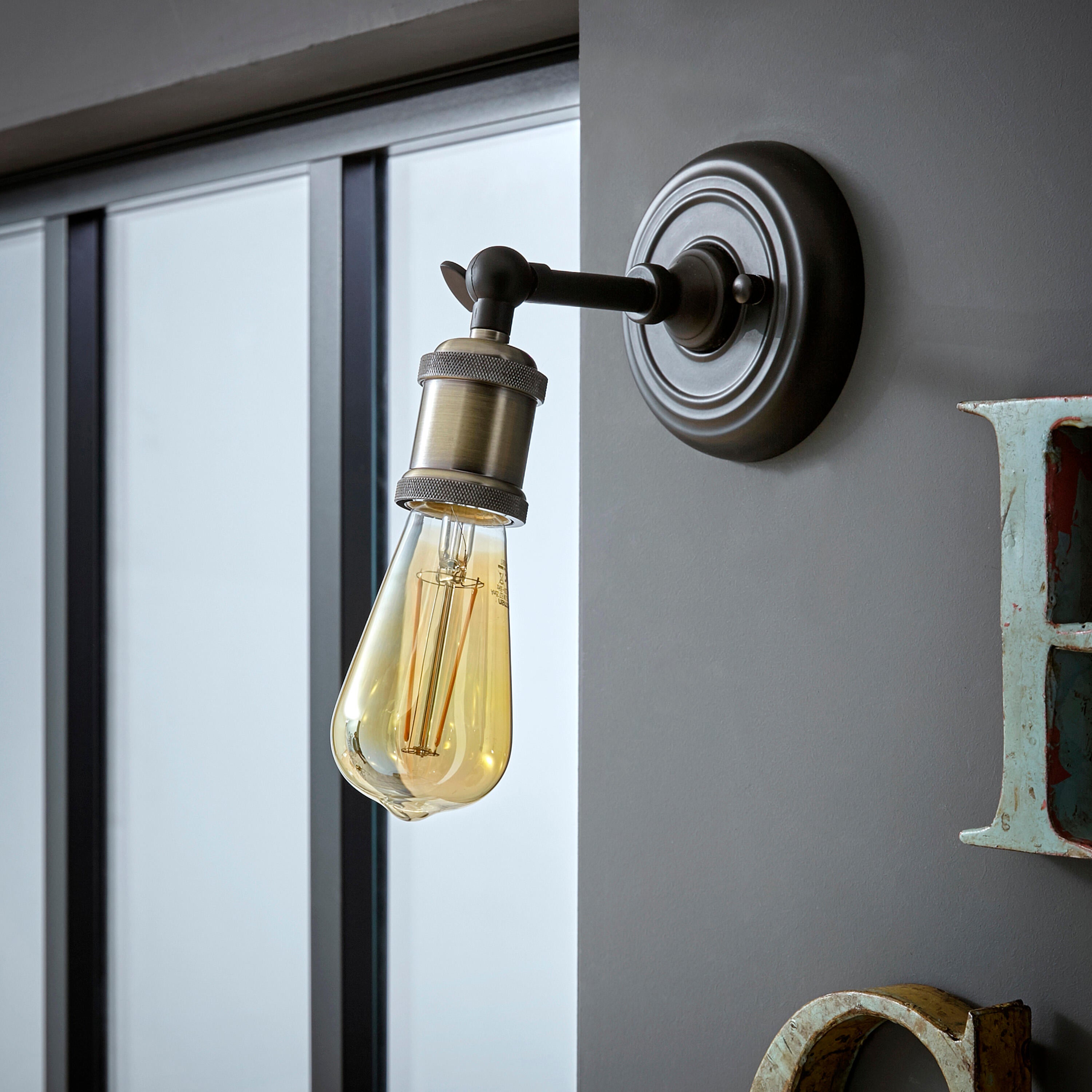 Applique industriale Braccio nero 1X E27 INSPIRE - 5