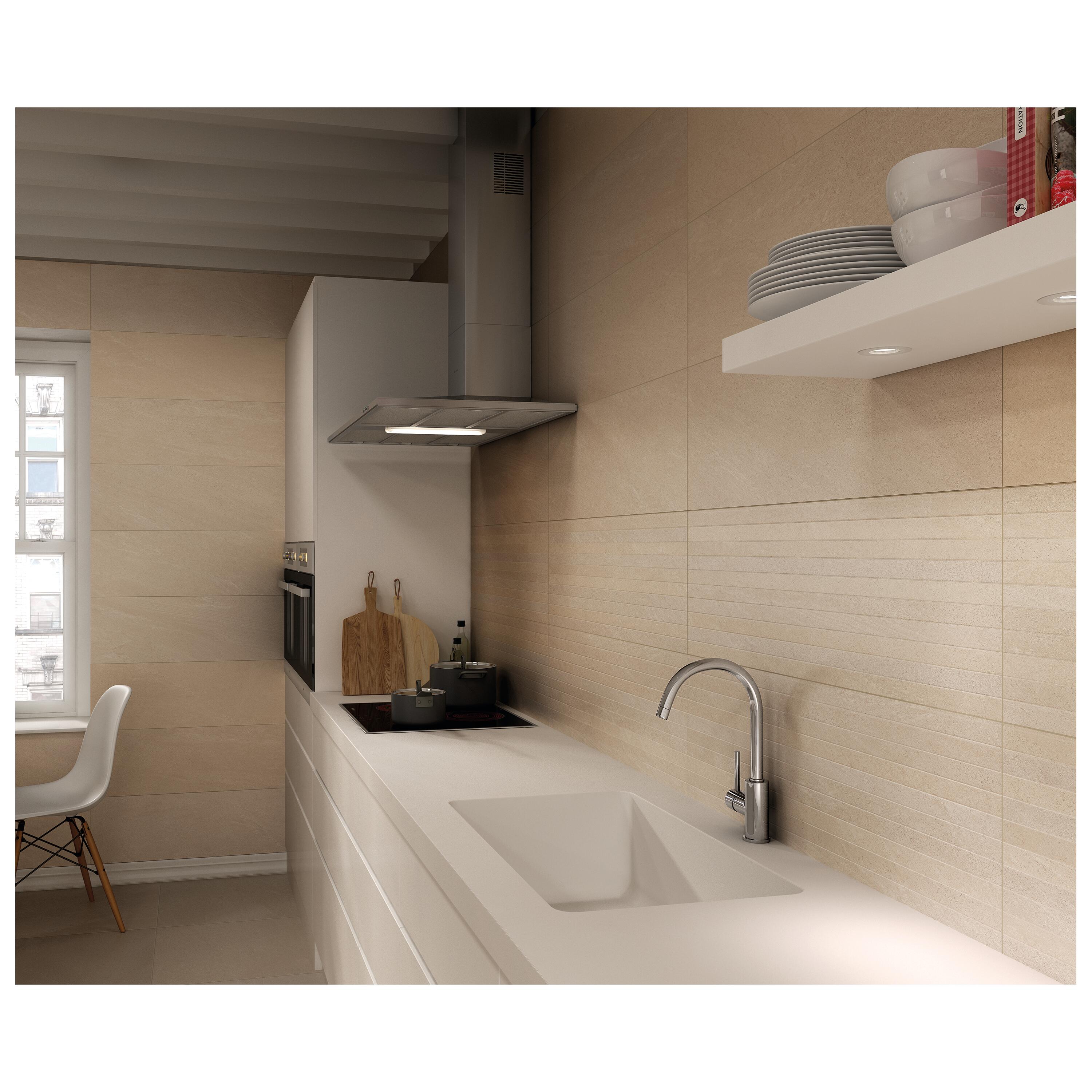 Carrelage mur intérieur effet pierre beige Milano l.24 x L.69 cm x Ep.8.7 mm - 5