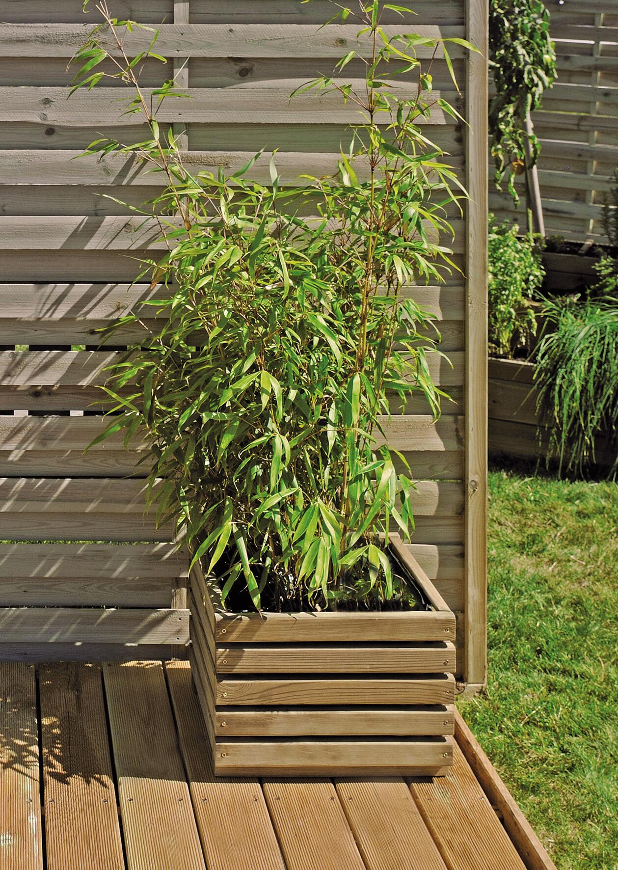 Bac KÜB carré en pin traité CERLAND, L.40 x P.40 x H.28 cm - 5