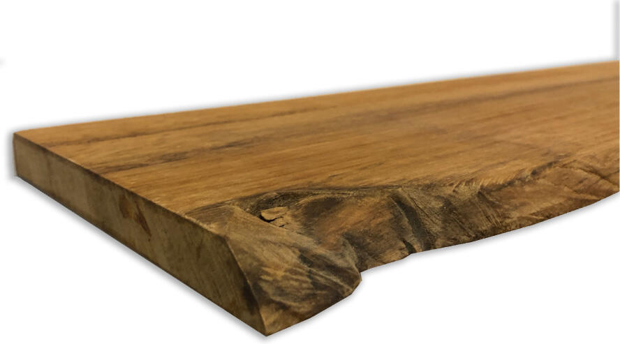 Etagère murale teck massif à bord naturel, L.90 cm x P.18 cm - 5