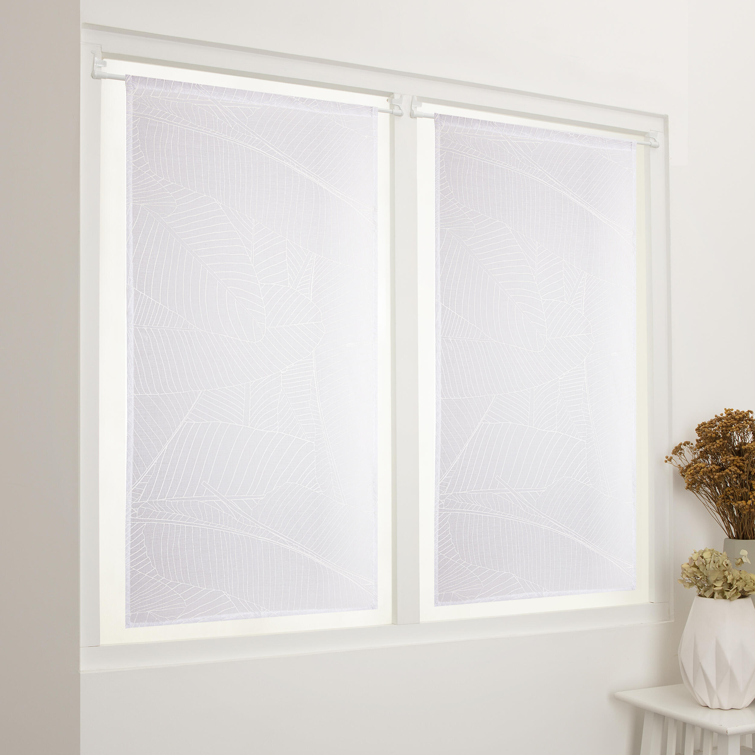 Vitrage tamisant, Lupita, blanc H.120 x l.60 cm - 4