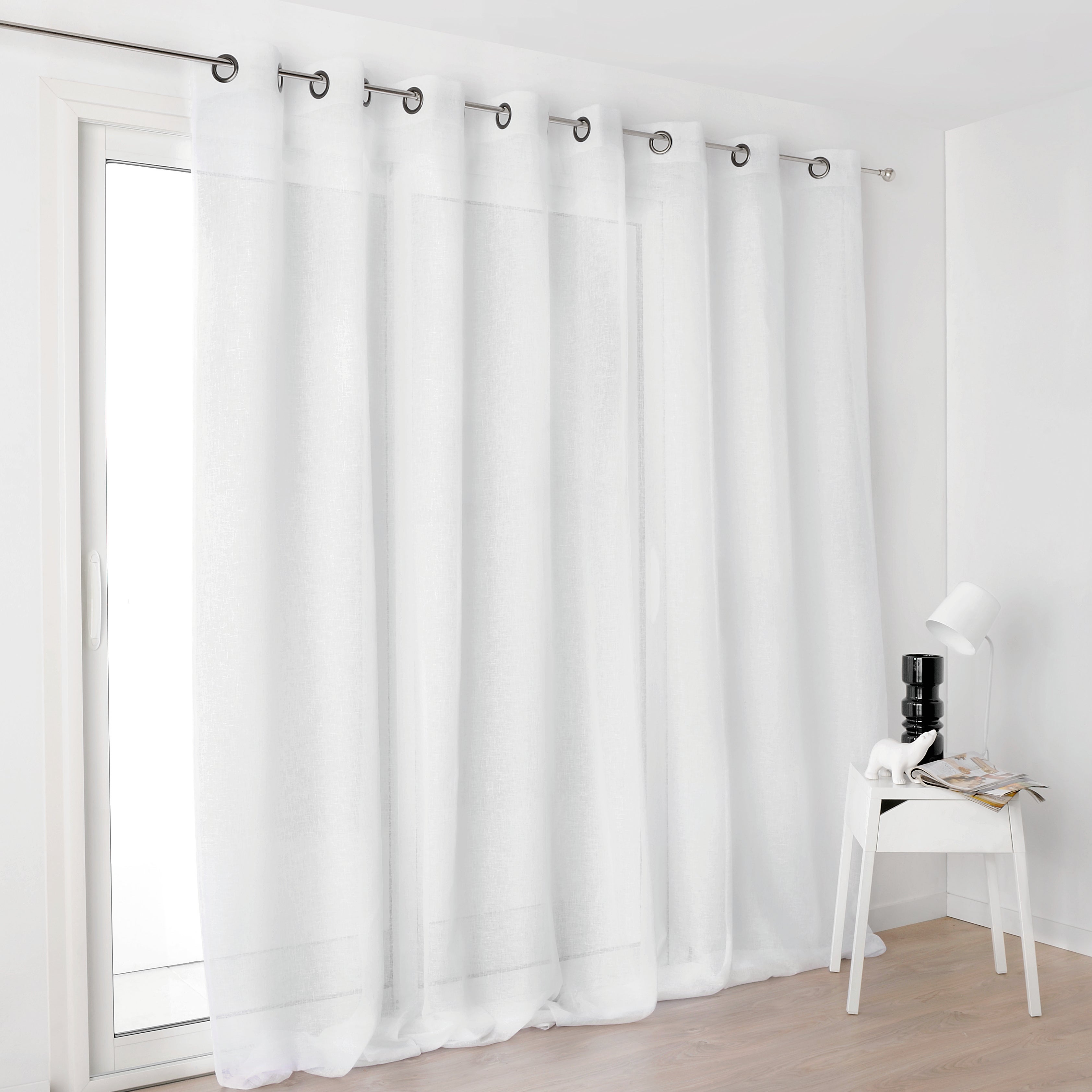 Voilage tamisant, Kaolin, blanc H.250 x l.300 cm - 3