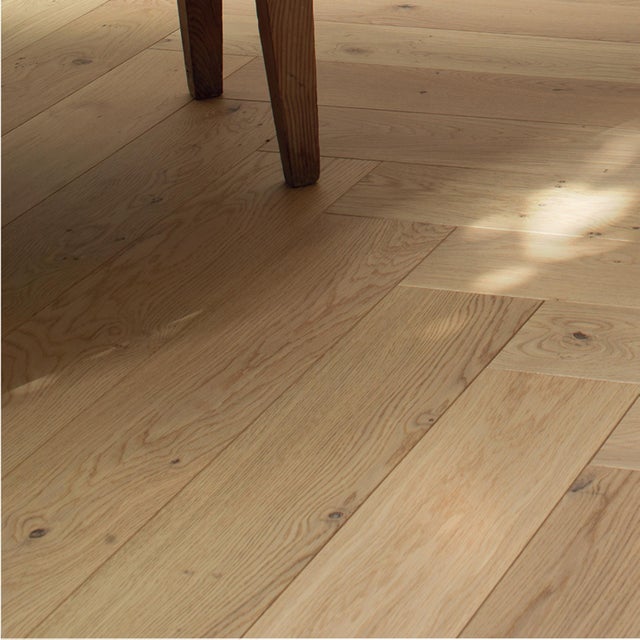 Parquet contrecollé chêne blond vitrifié M bâton rompu BROCELIANDE l.13.9cm