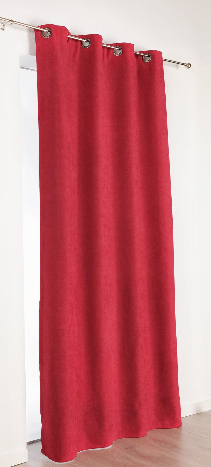 Voilage occultant thermique, Alaska, rouge H.350 x l.140 cm - 2