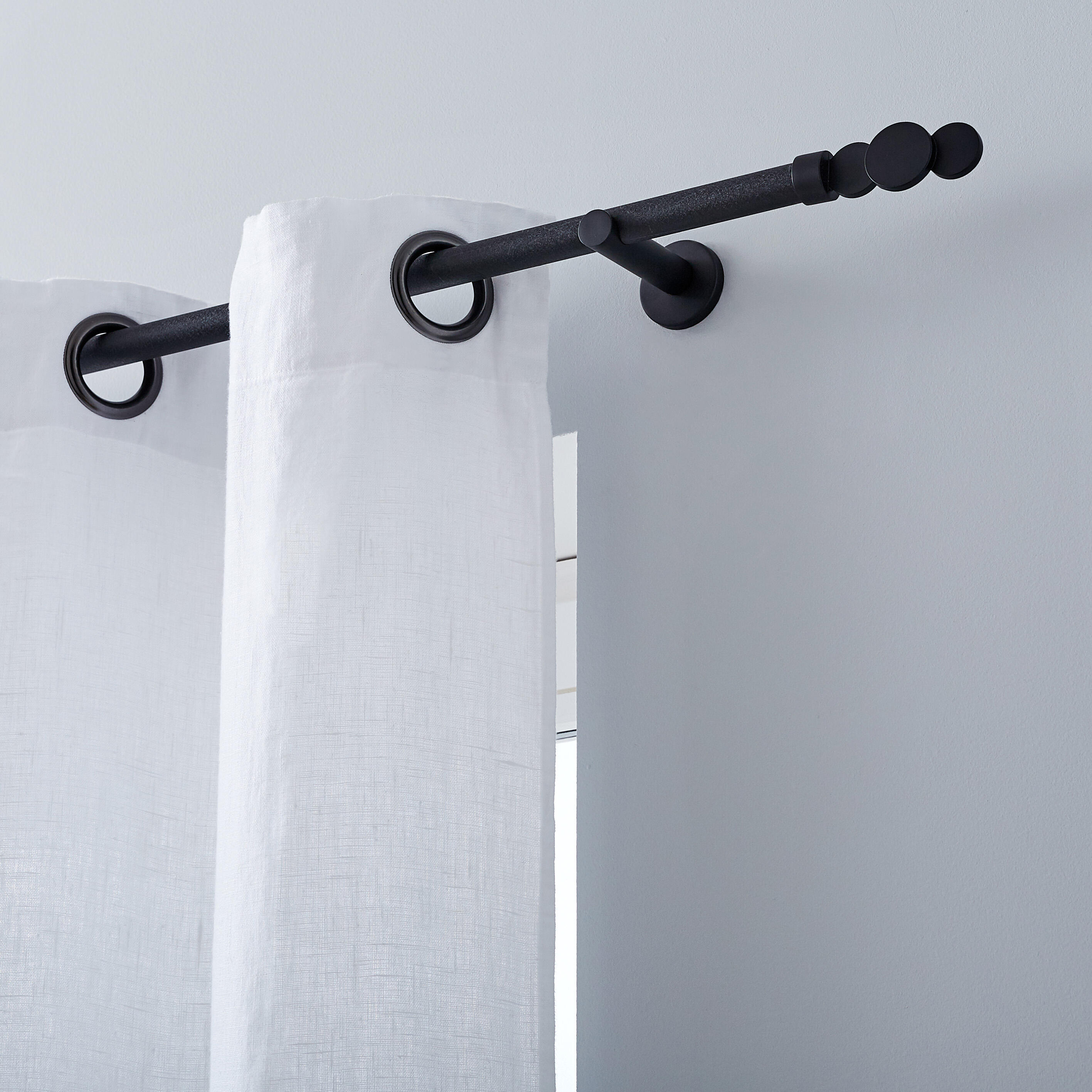 Support tringle à rideau Design, 20 mm noir lisse INSPIRE - 3