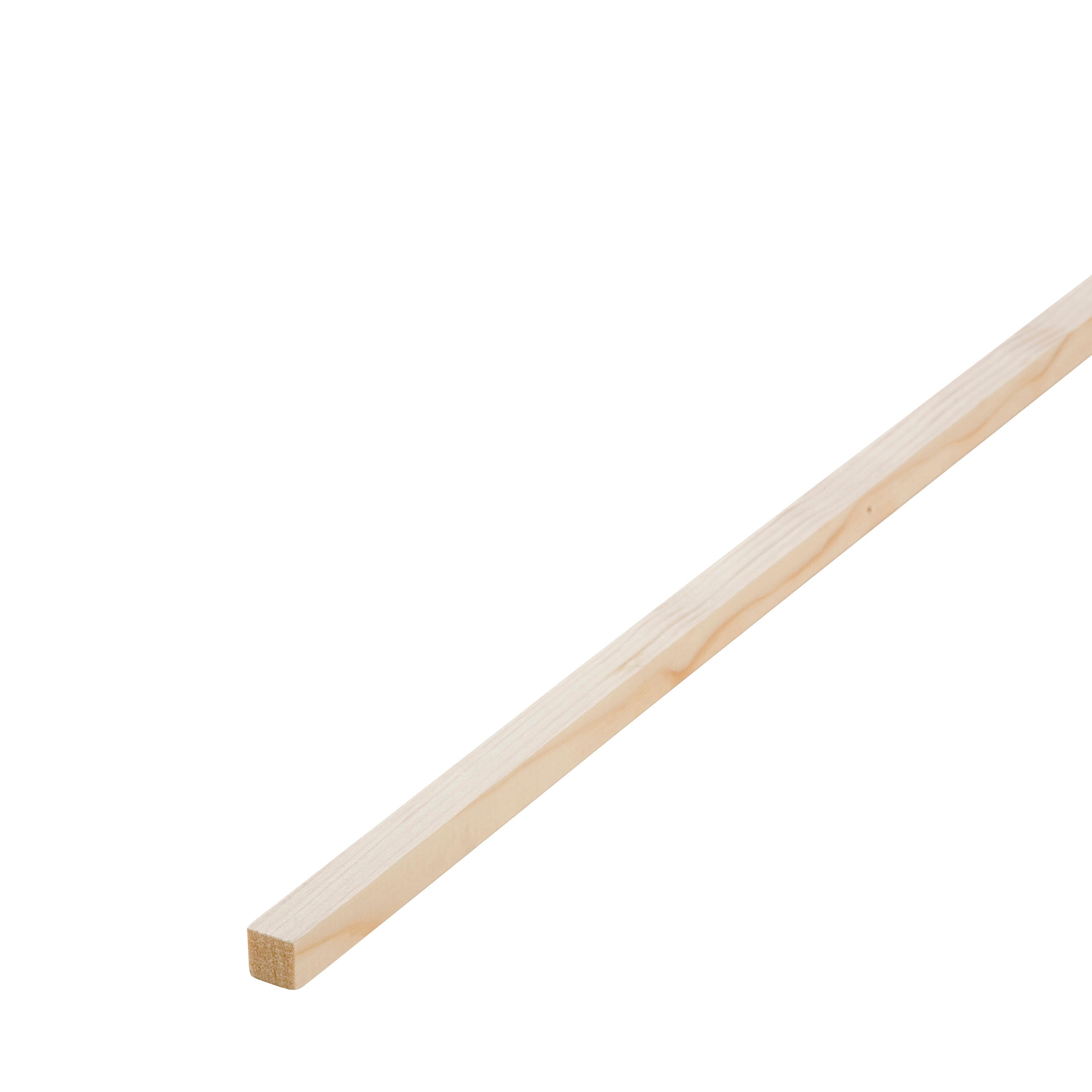 Lot de 6 tasseaux sapin petits nœuds brut, 31 x 31 mm, L.+/- 2.4 m - 2