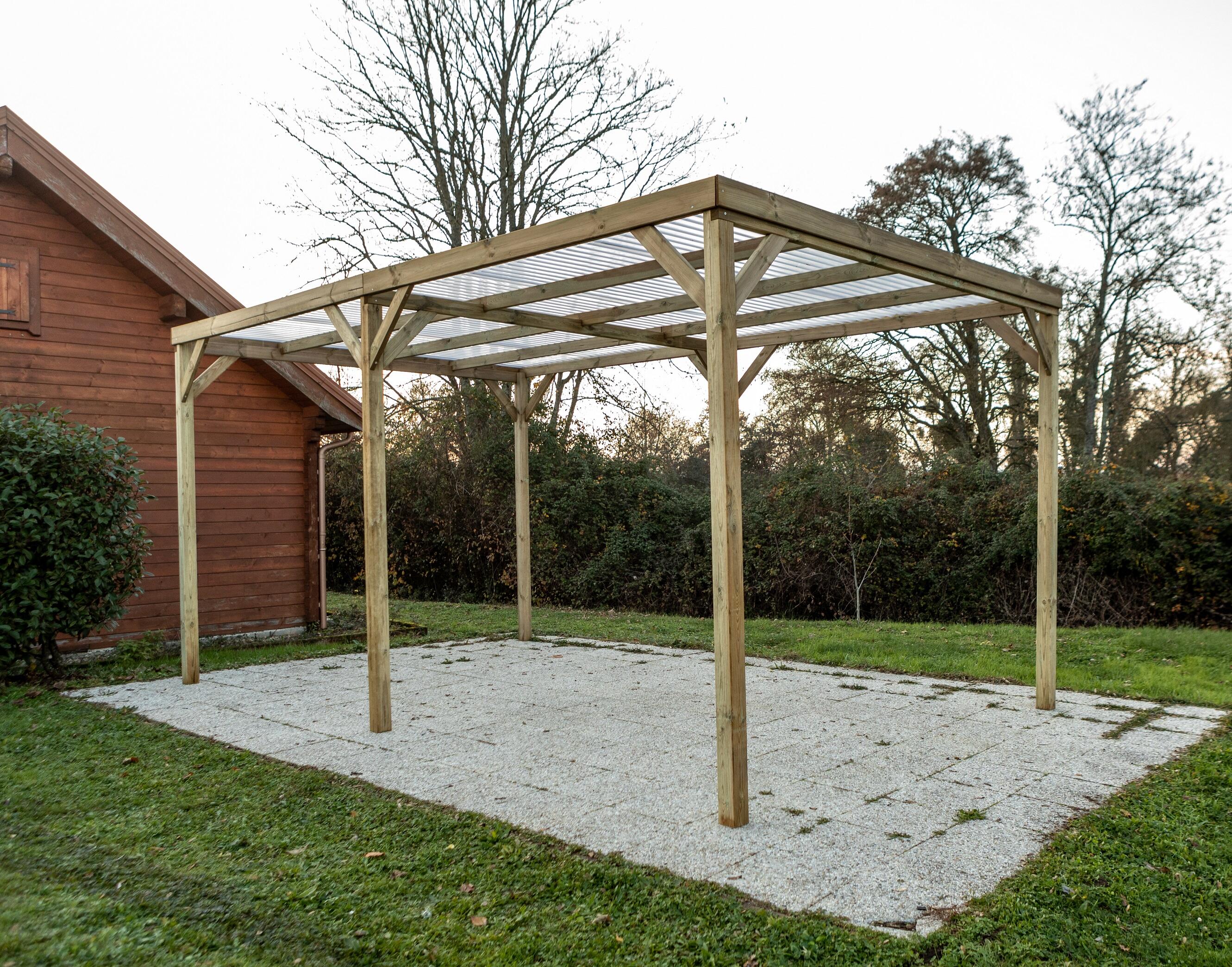 Carport bois HABRITA 2 voitures, 14.99 m² - 4
