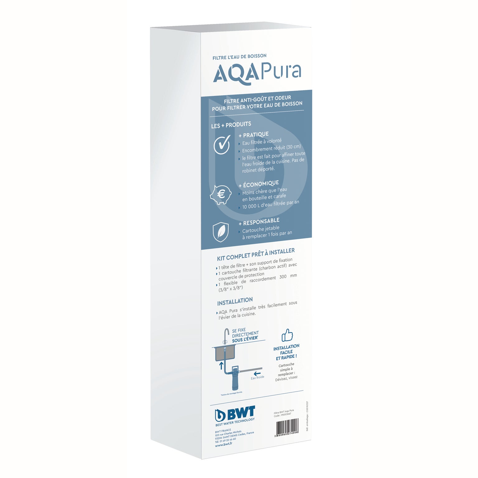 Filtre sous évier pour eau de boisson BWT AQA PURA - 3