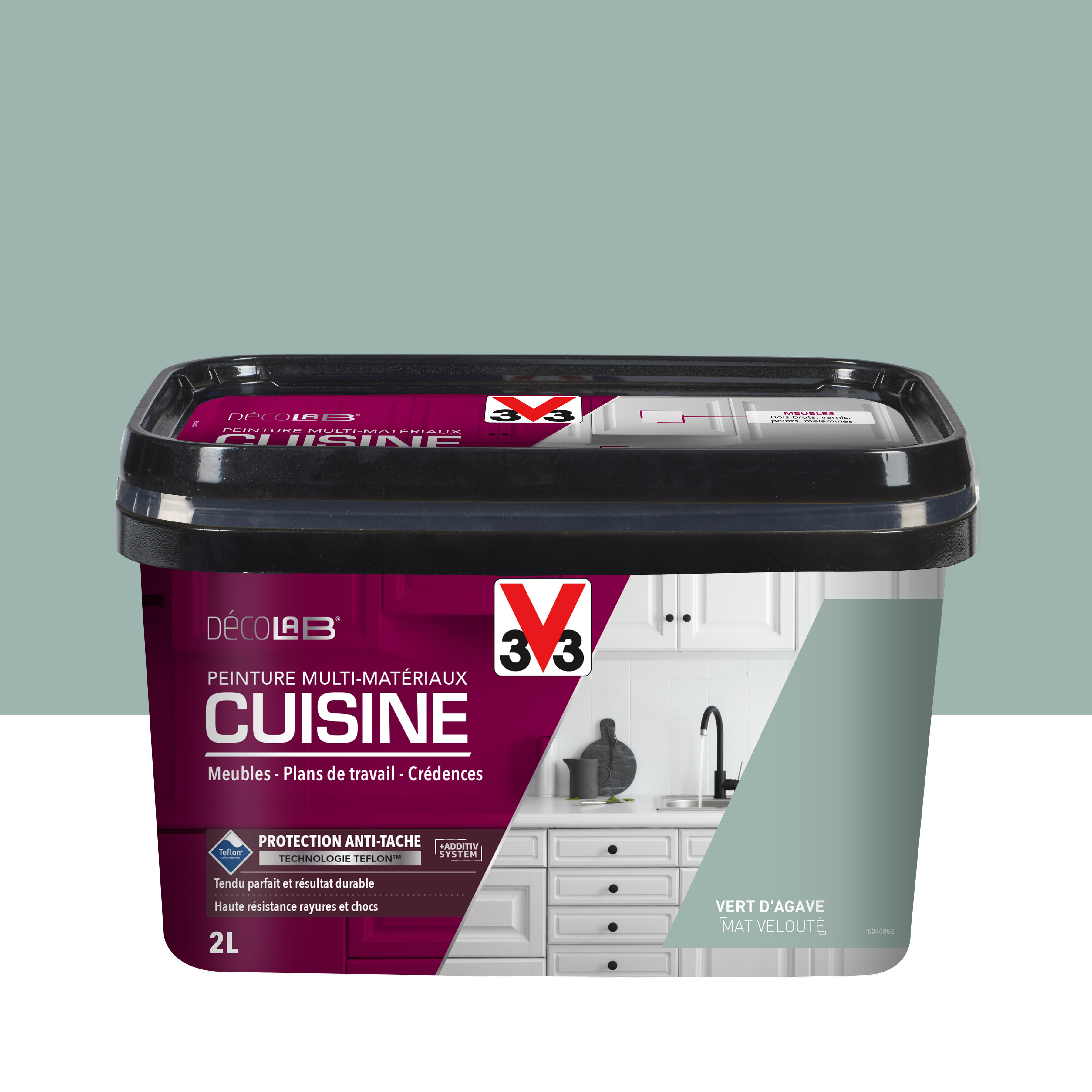 Peinture meuble vert agave mat V33 Rnovation perfection cuisine et bain 2l  | Leroy Merlin
