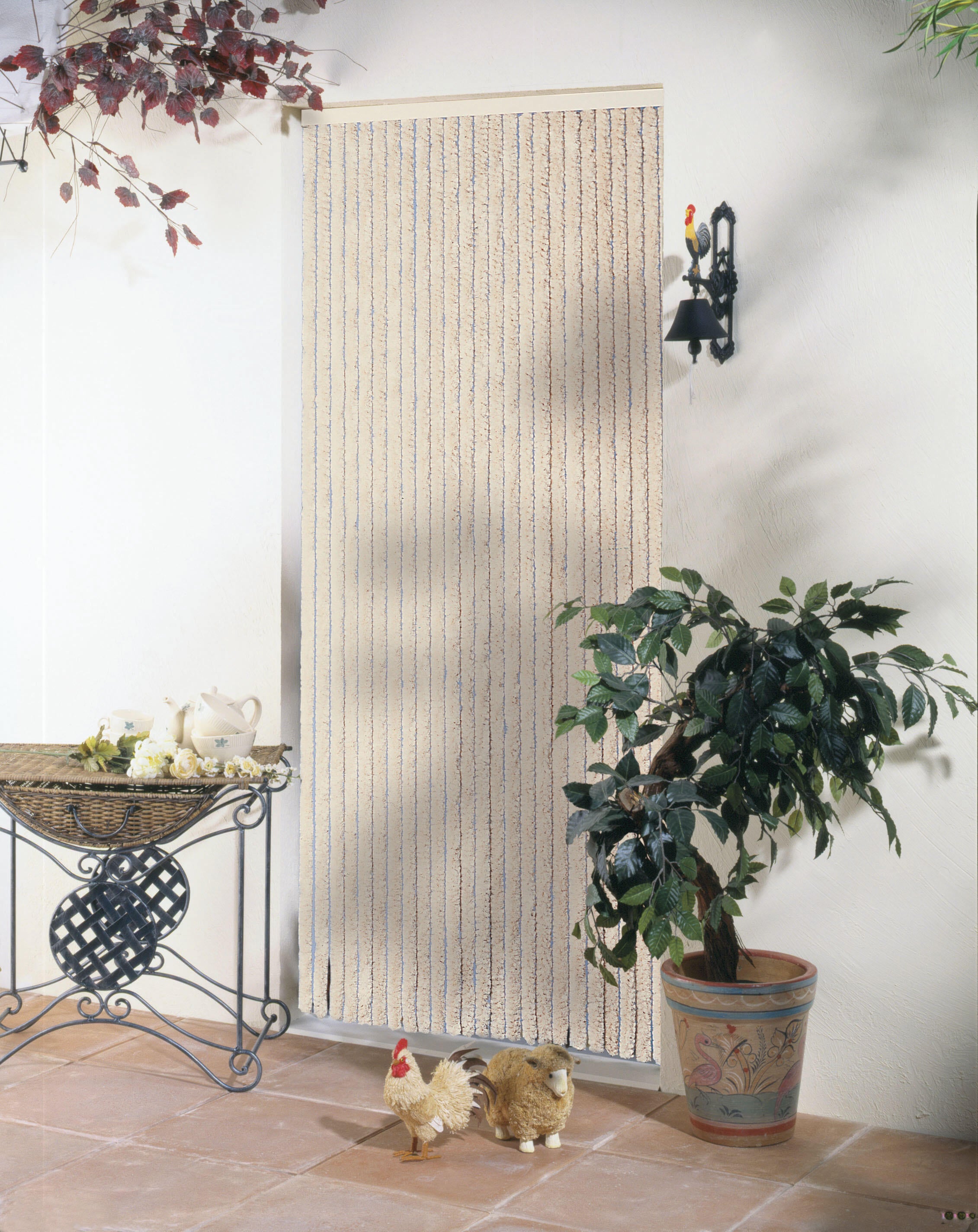 Rideau de porte, l.90 x H.220 cm, beige, Florence - 2