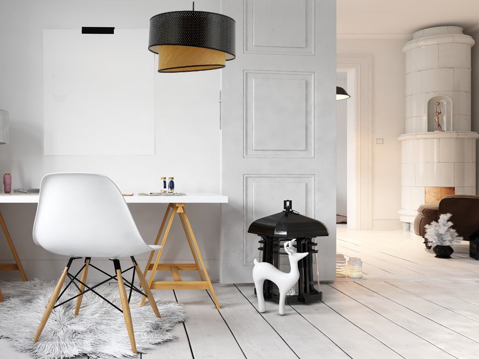 Suspension 1x e27 plastique noir/marron METROPOLIGHT Ionos D.38 cm - 2