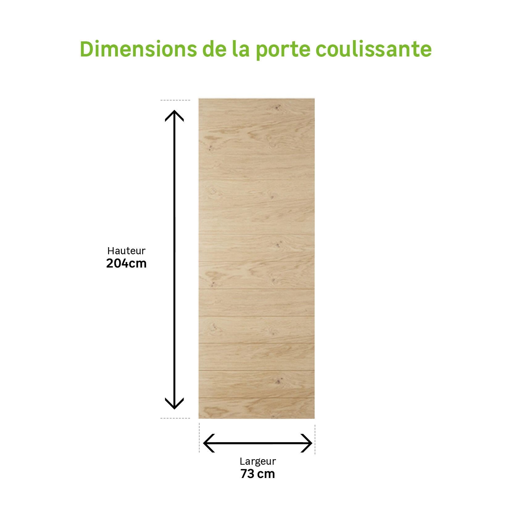 Porte coulissante bois Noe , H.204 x l.73 cm - 6