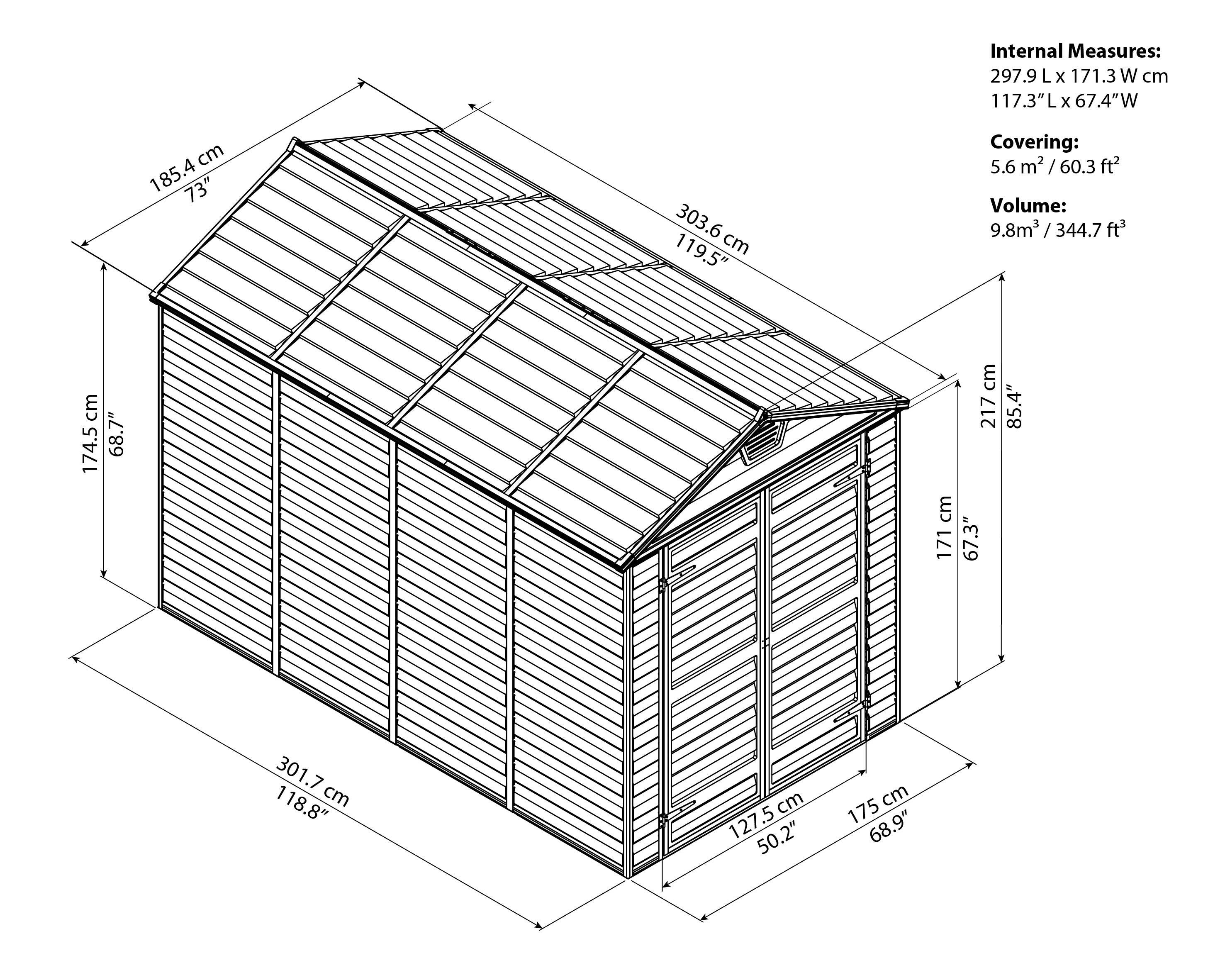 Abri de jardin polycarbonate CANOPIA BY PALRAM 704247, 5.6 m² - 3