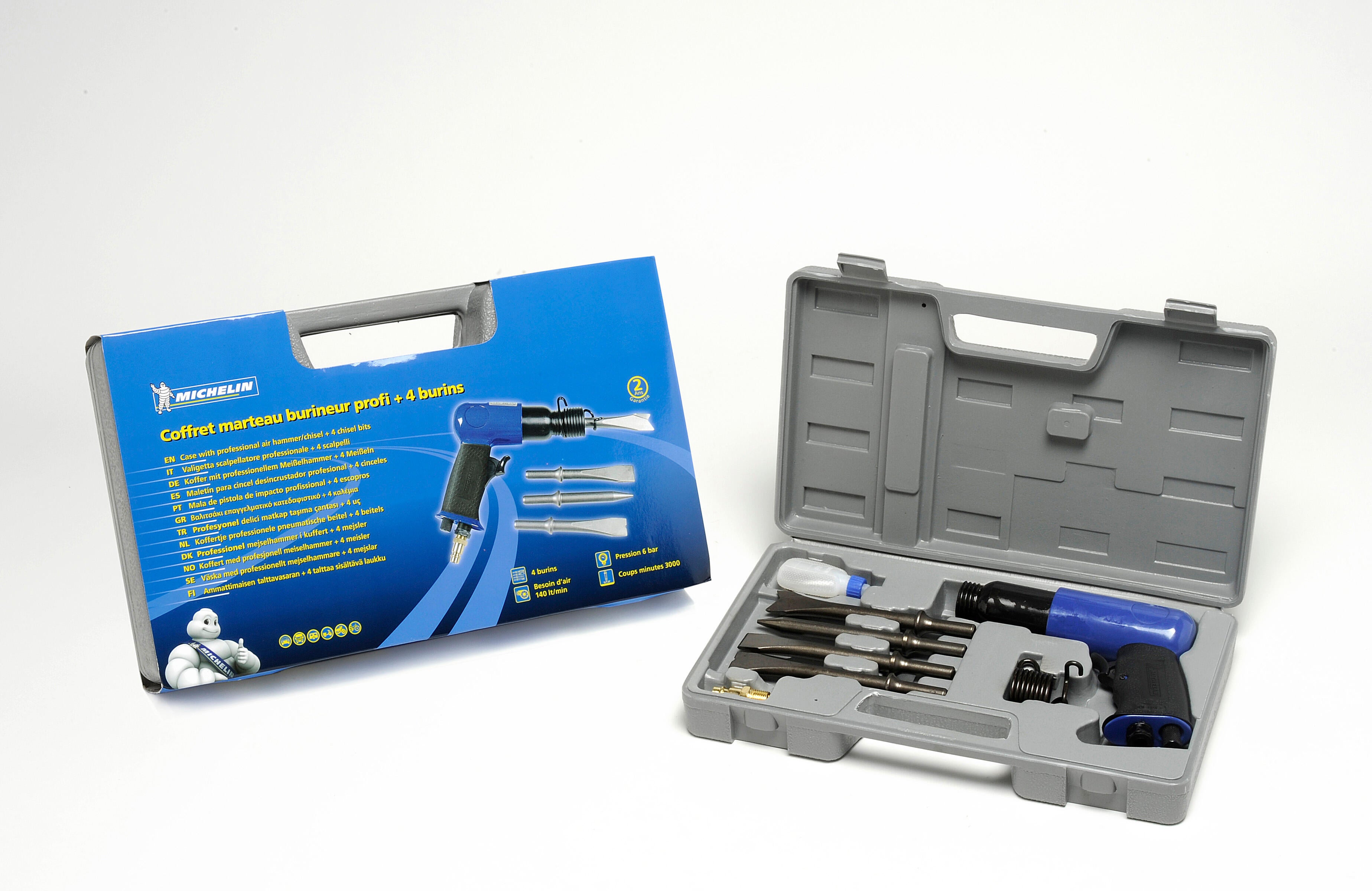 Marteau Burineur Pneumatique Einhell TC-PC 45 - Kit Avec 4 Burins 120mm