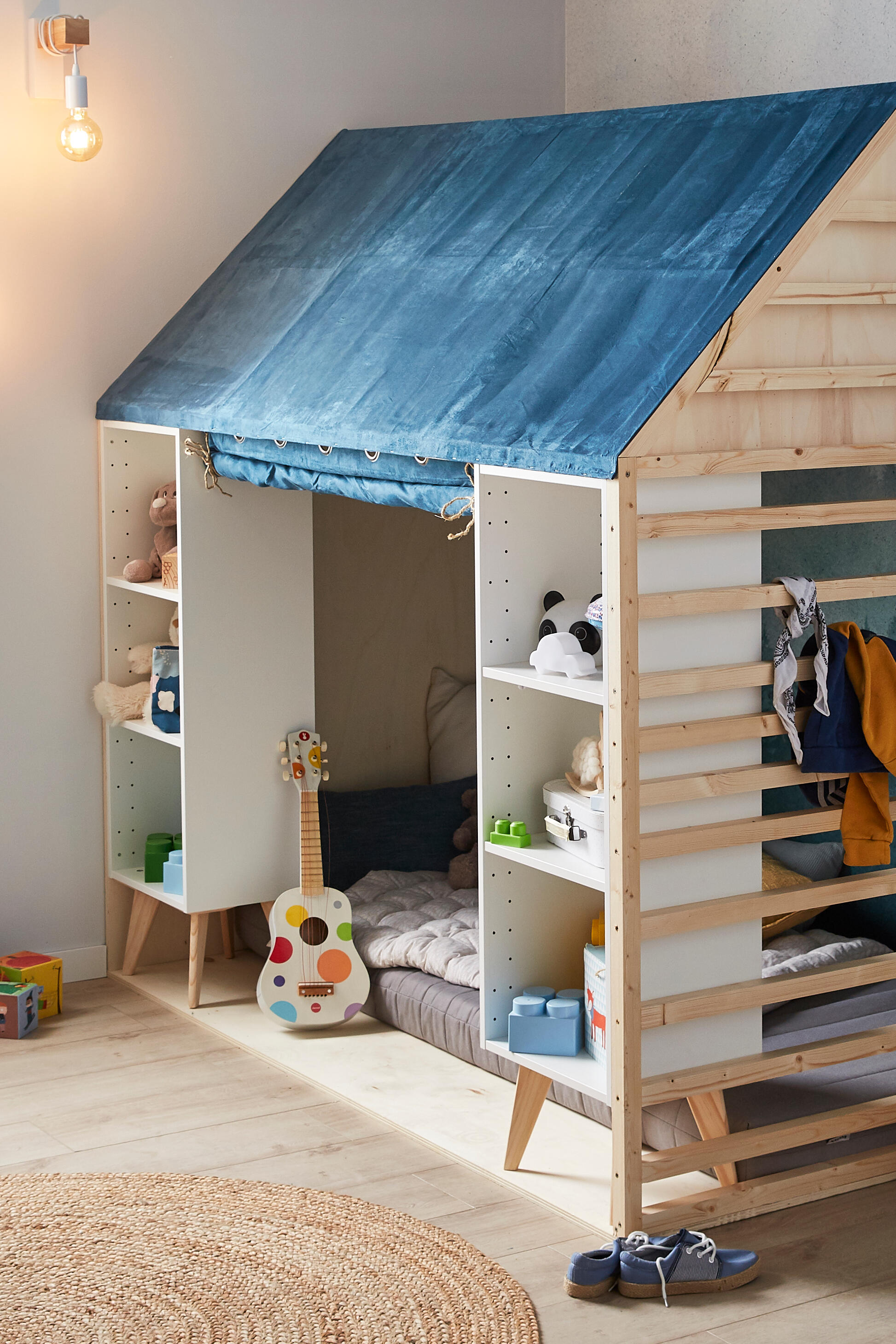 Kinkiet Townshend biały z drewnem E27 Eglo - 7