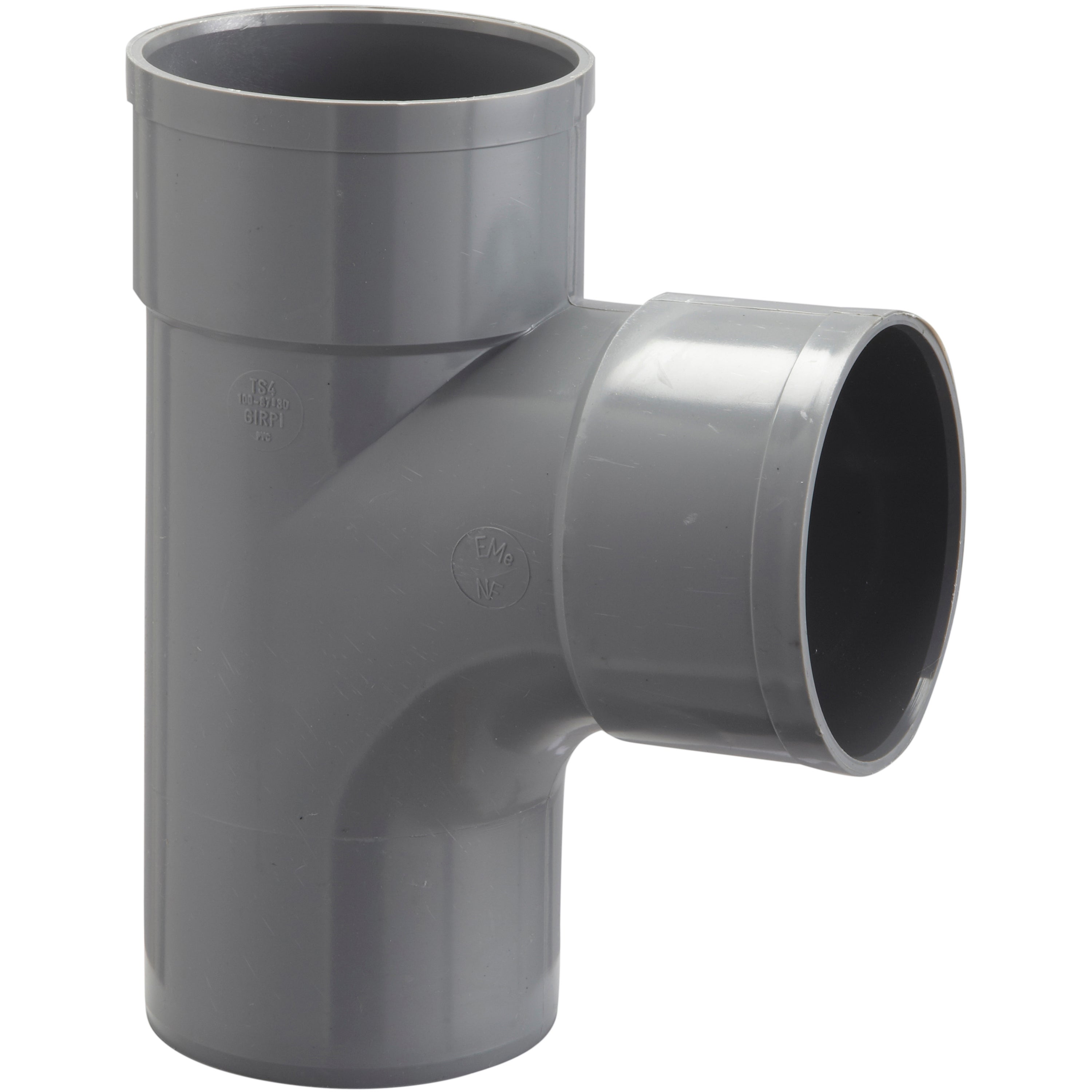 Té 87.30° en pvc à coller, femelle / mâle, D100 - 3