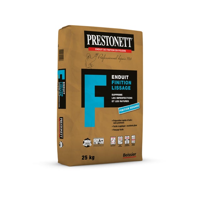 Enduit de lissage en poudre F PRESTONETT blanc 25 kg