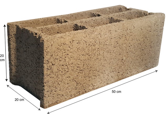 Bloc béton, L.50 x l.20 x H.20 cm