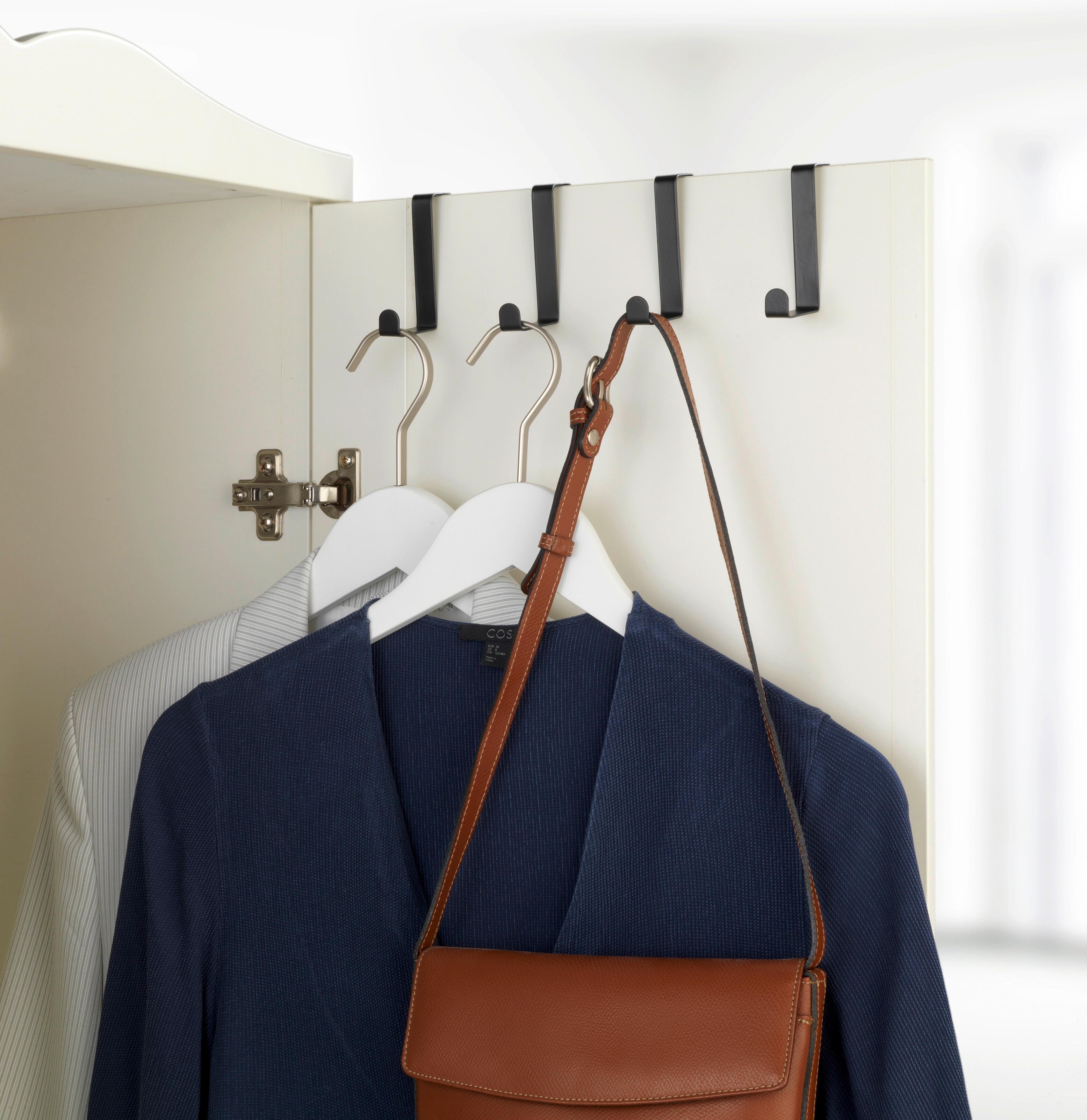 Crochet 4 crochets acier noir, H.1.2 x l.7.6 x P.6 cm - 3