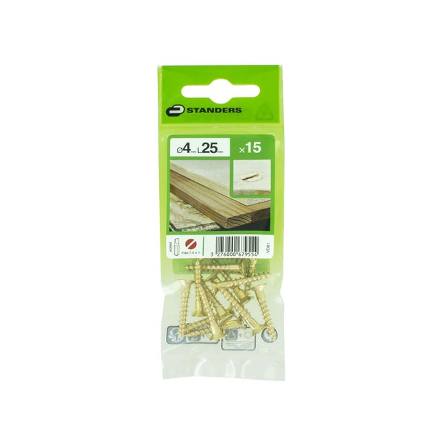 Vis à tête fraisée avec fente 3x40 mm laiton DIN 963 100 pièces