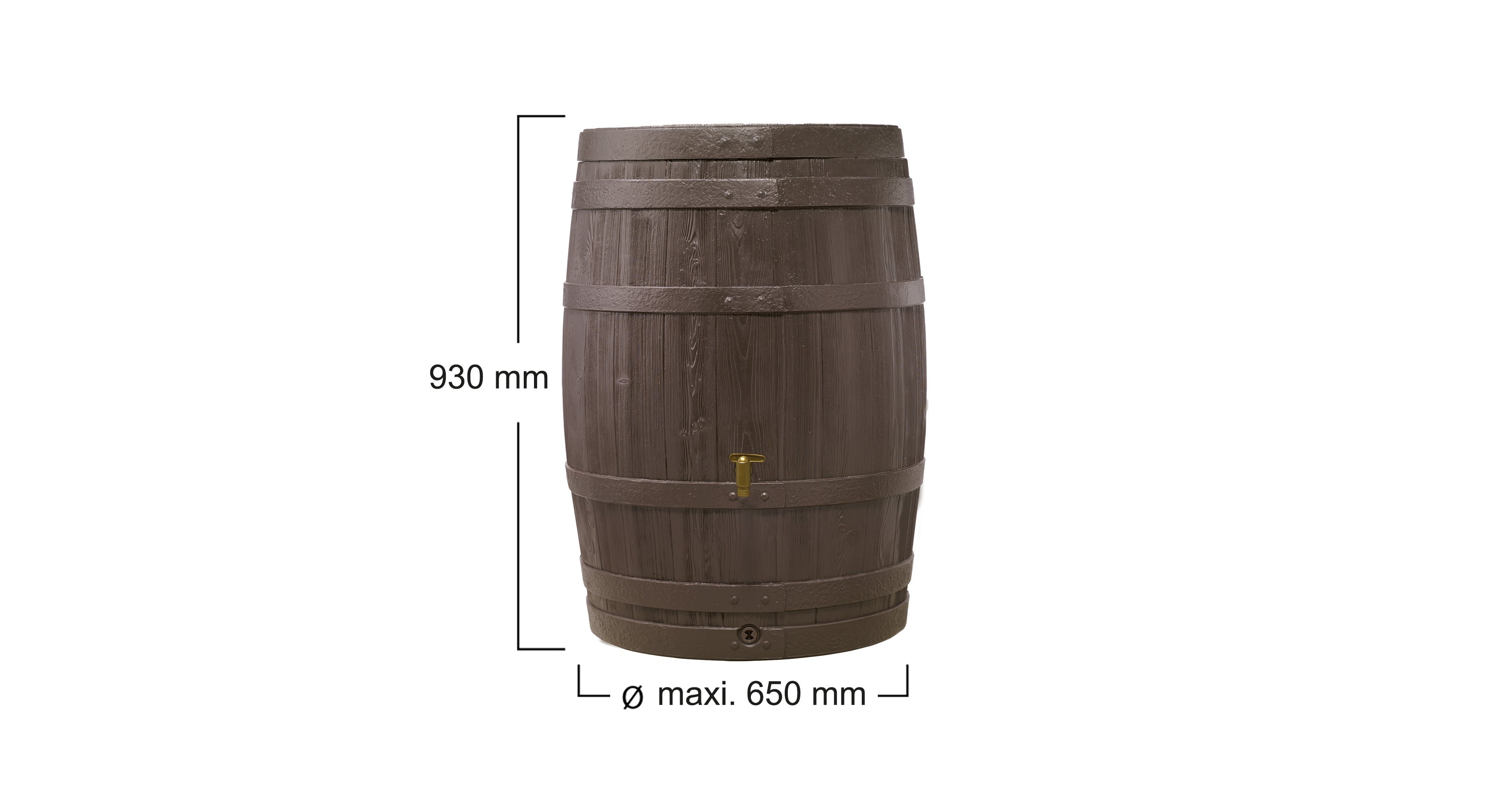 Récupérateur d'eau GARANTIA cylindrique brun, 250 l - 4