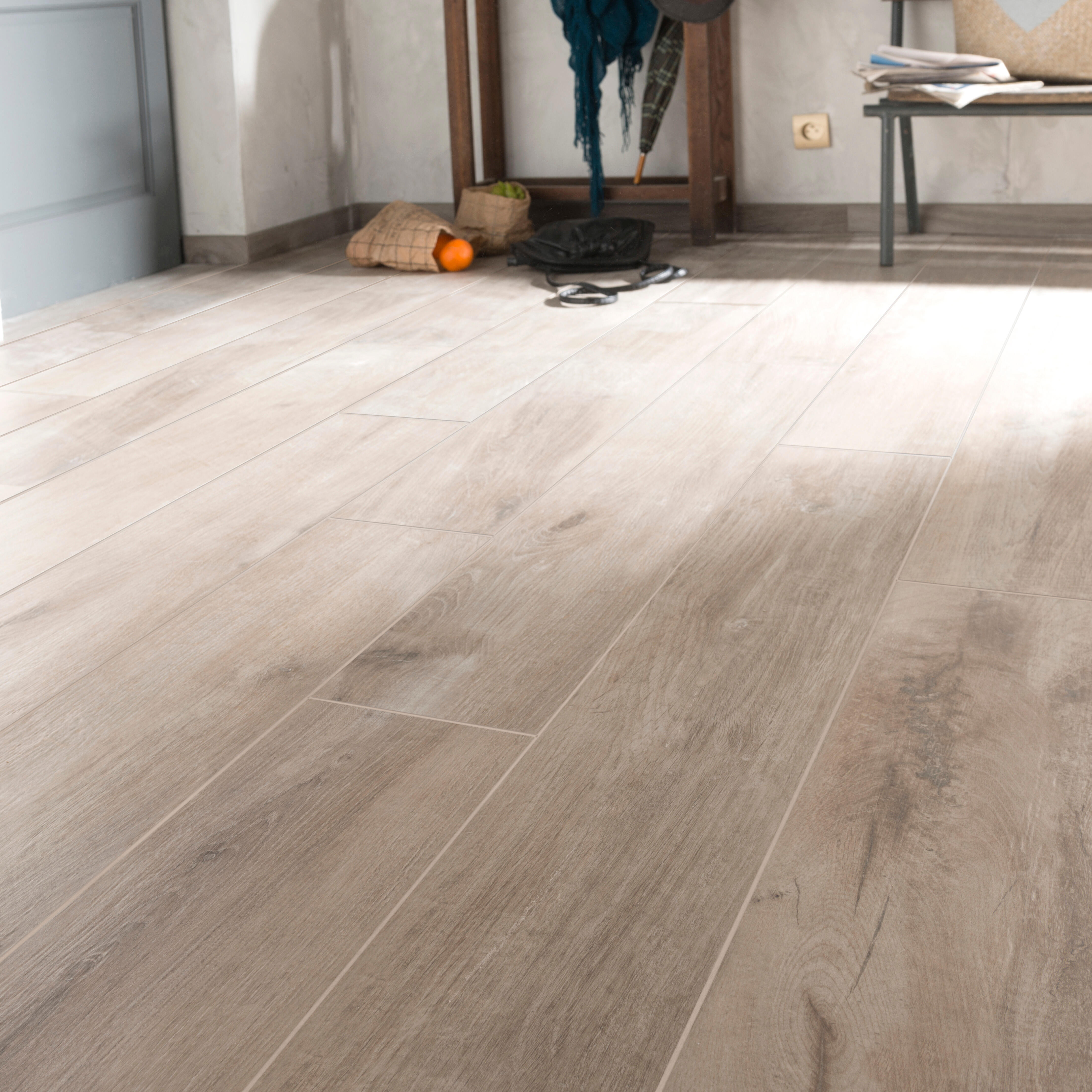 Carrelage sol / mur effet bois brun clair Heritage l.20 x L.120 cm ...