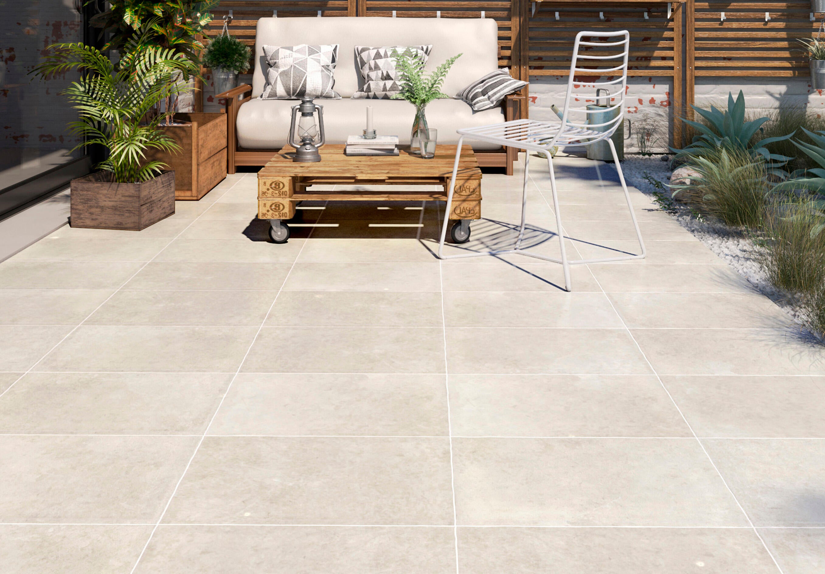 Carrelage sol extérieur effet pierre beige Monastère l.30 x L.50 cm x Ep.9 mm - 3