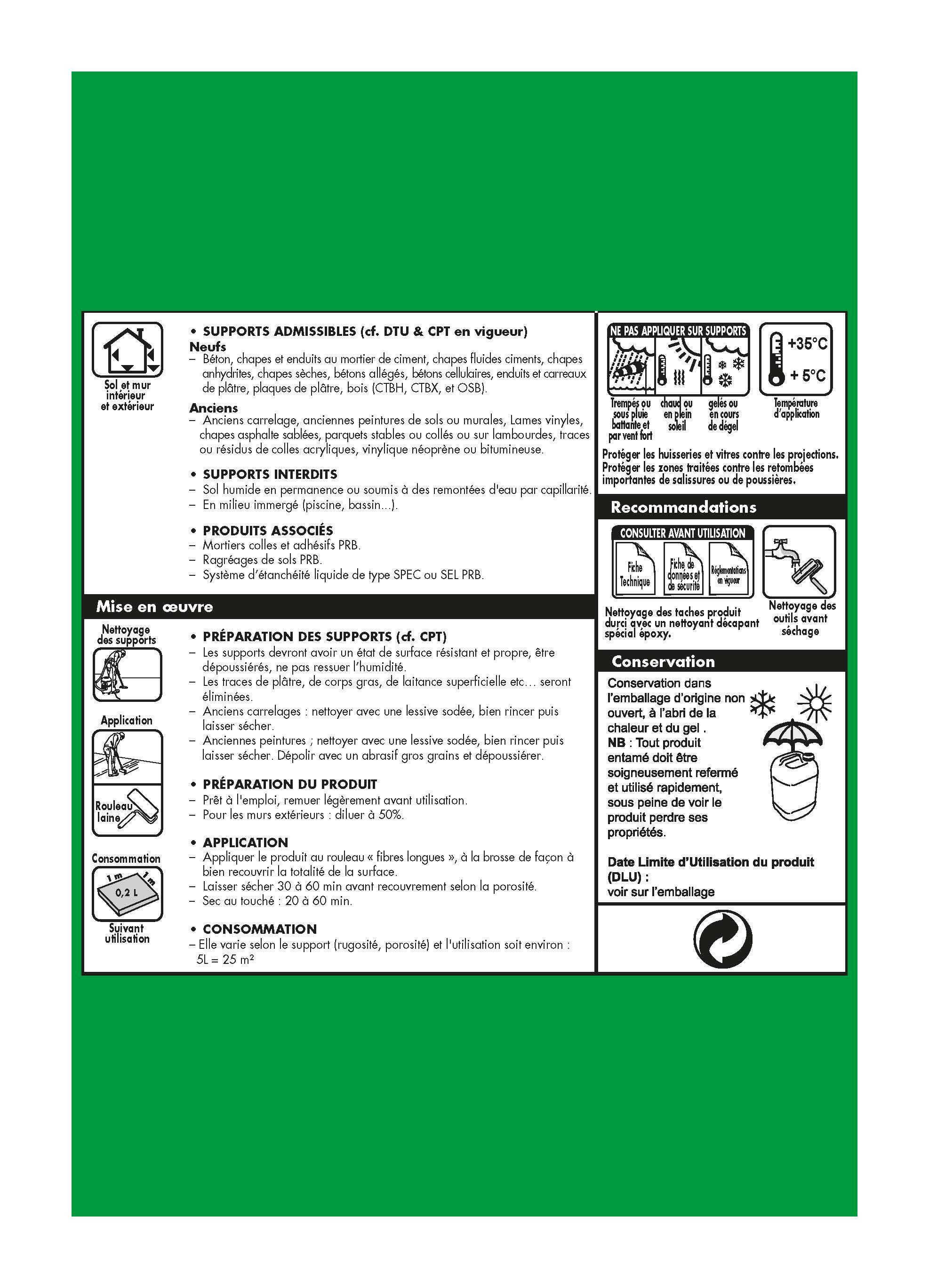 Primaire d'accrochage PRB 1L - 2