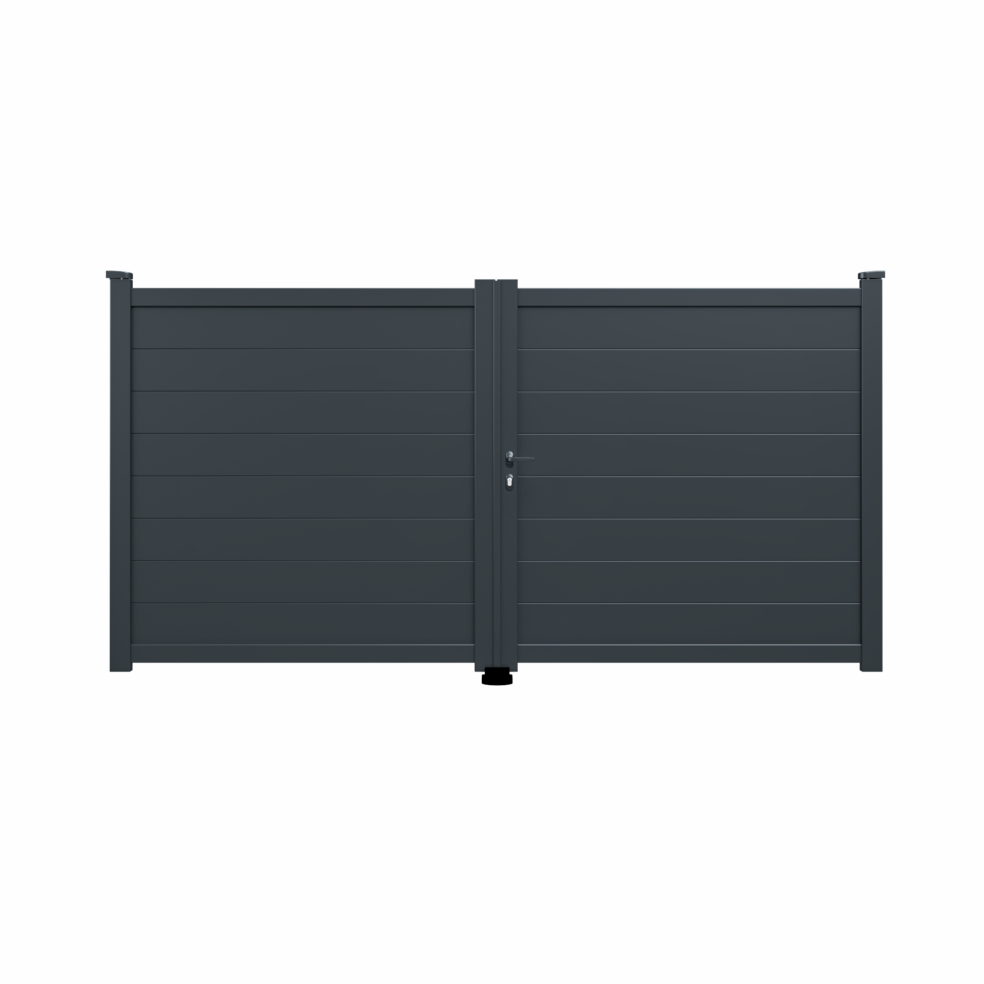 Portail battant aluminium Prado gris anthracite, l.350 x H.178.4 cm - 2