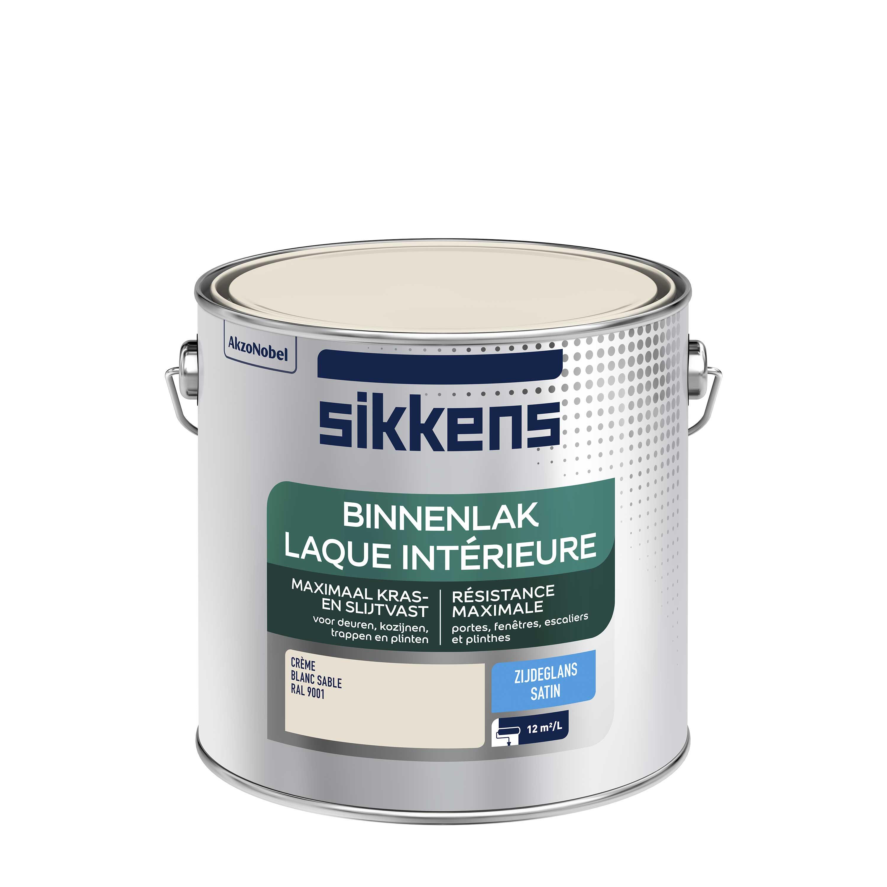 Peinture boiserie, radiateur blanc sable satin SIKKENS Laque intérieure 2.5L - 2
