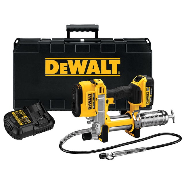 Pompe à Graisse DEWALT XR 18V, Batterie 4AH+Chargeur 400g, DCGG571M1-QW