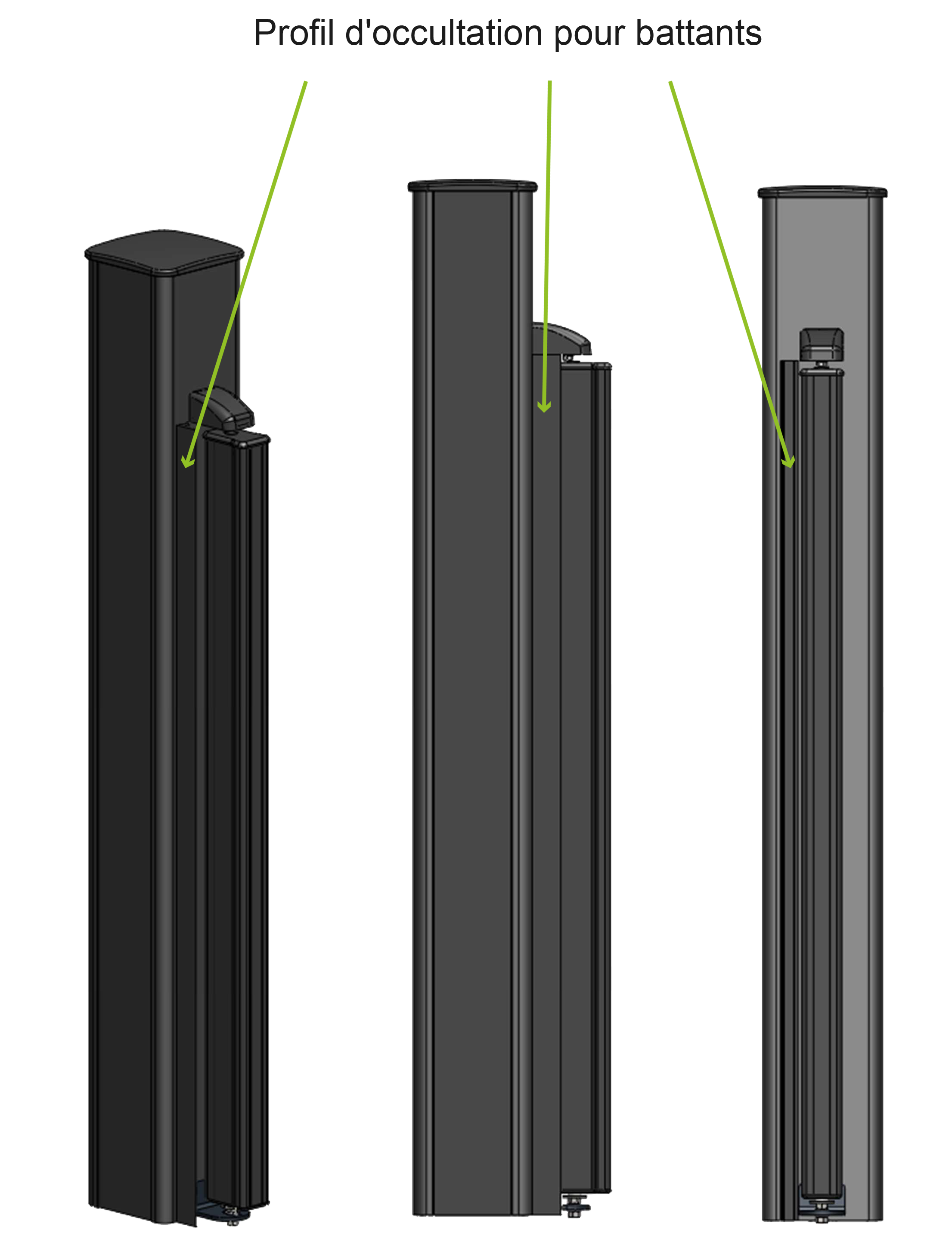 Profil d'occultation aluminium pour portillon gris, l.3 x P.5 x H.200 cm - 5