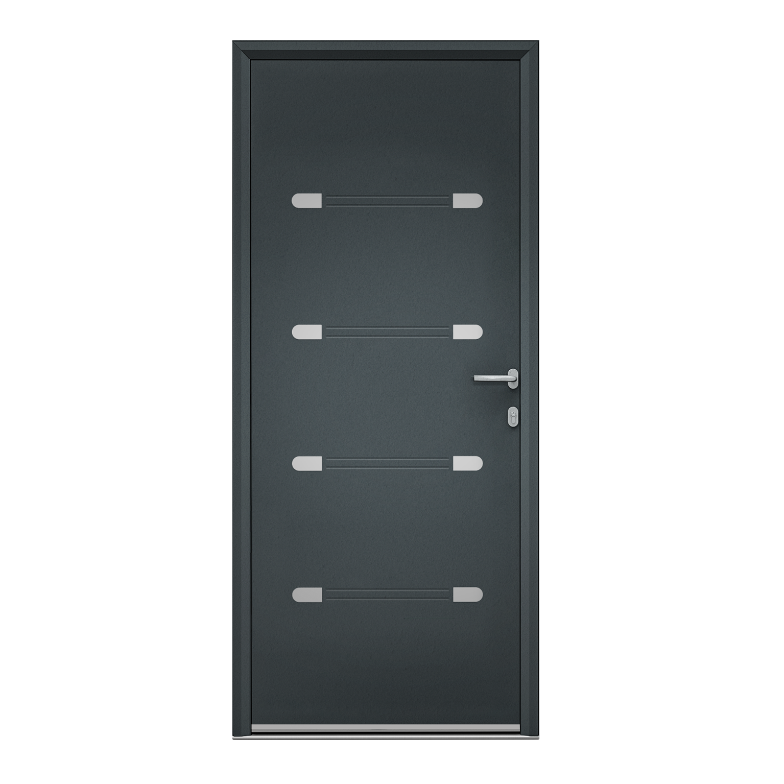Porte d'entrée Alu Gota Essentiel H.215 x l.90 cm pleine gris anthr., p. gauche - 3