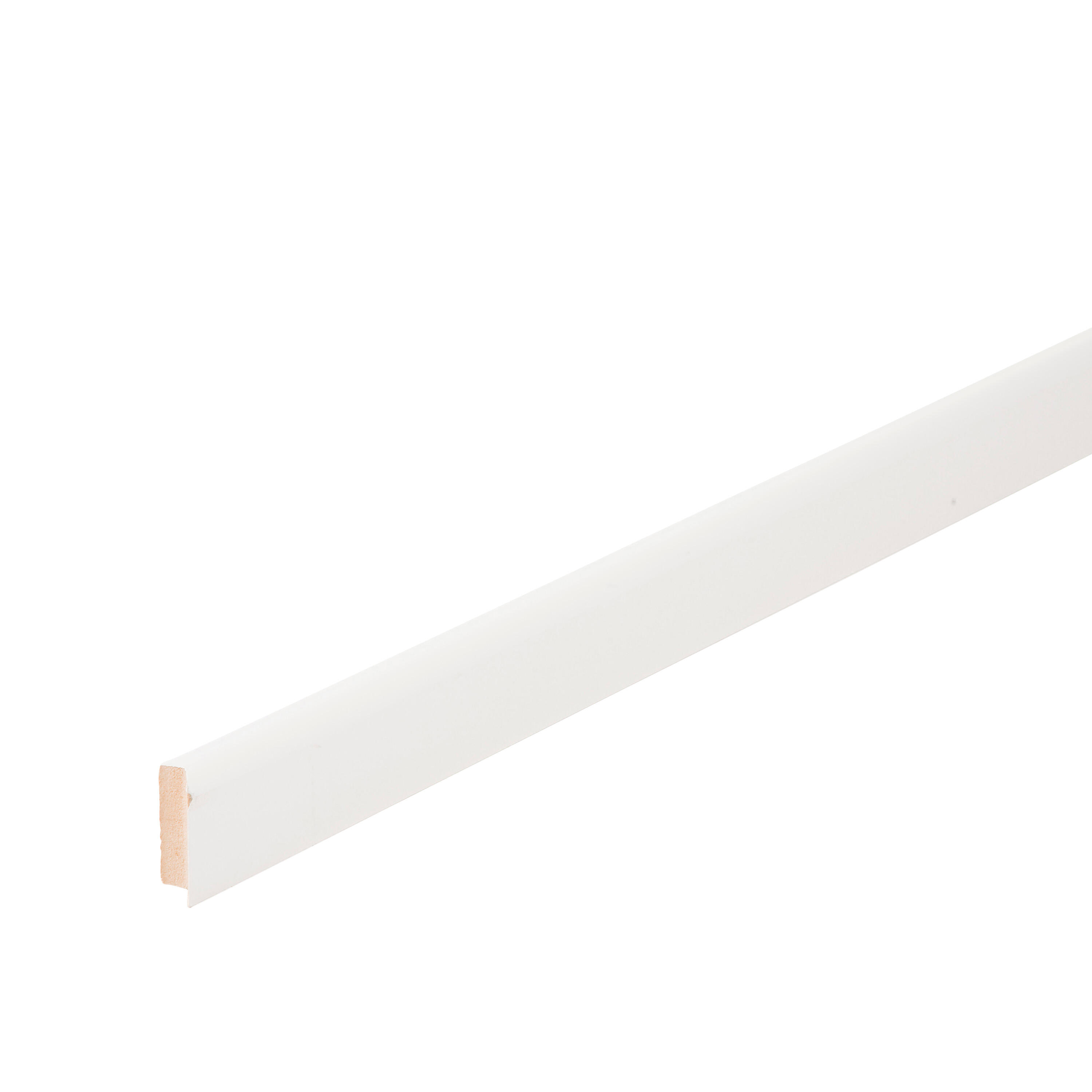 Plinthe médium (MDF) arrondie revêtu mélaminé blanc, 13 x 50 mm, L.2.2 m - 2