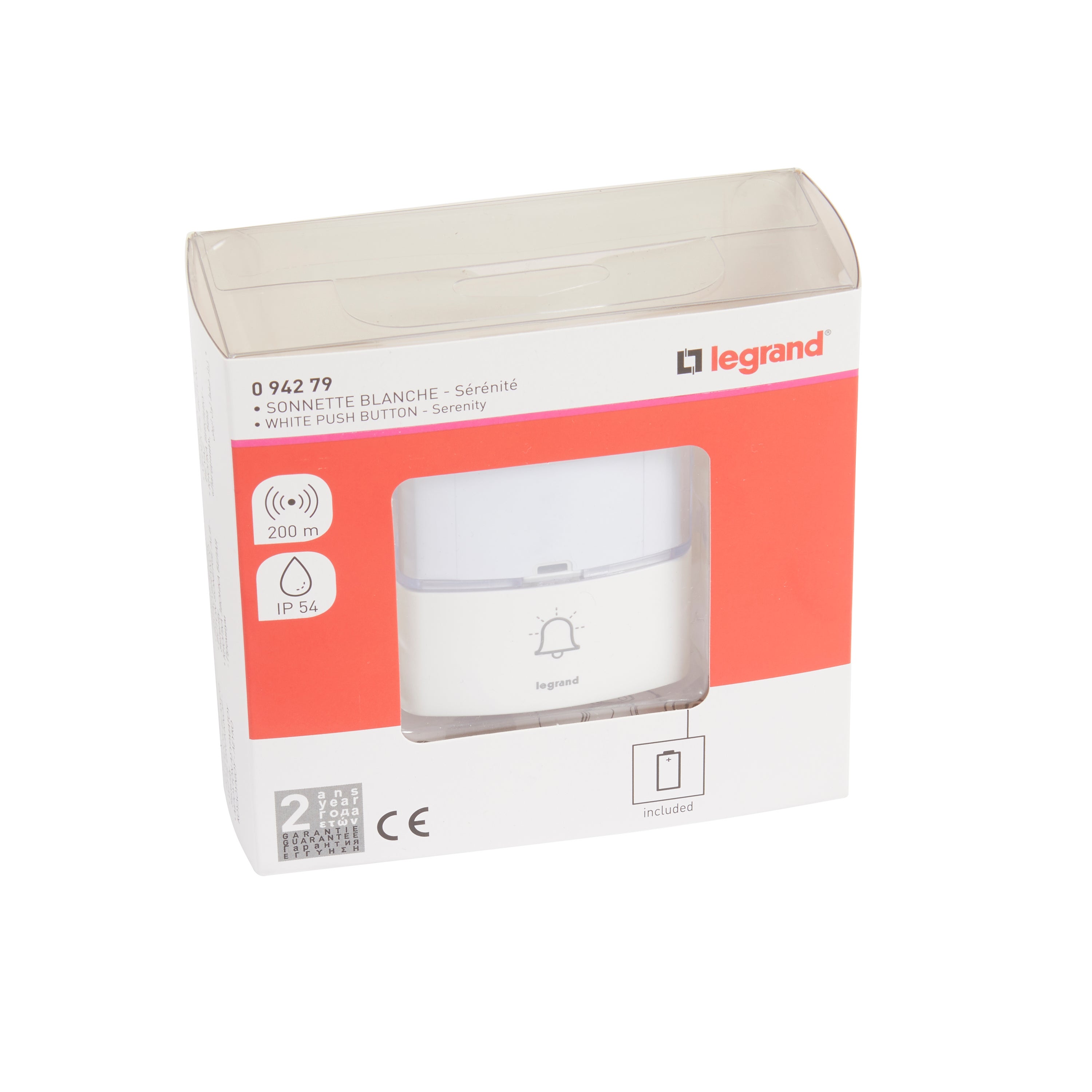 Bouton de sonnette sans fil 094279 LEGRAND, blanc - 5