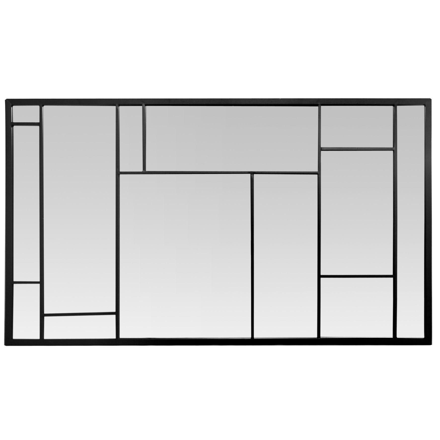 Miroir rectangulaire métal noir Artiste, l.140 x H.80 cm - 2