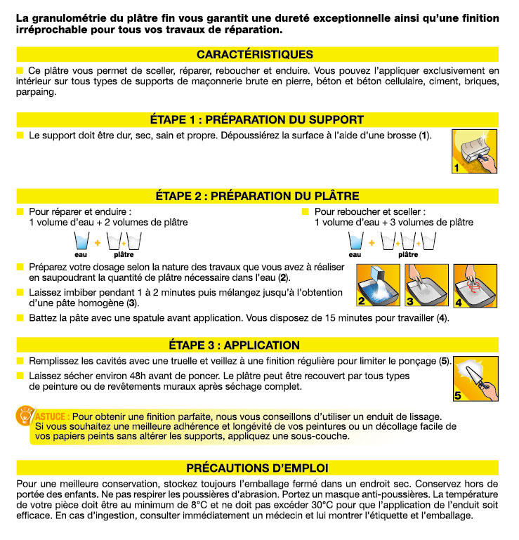 Plâtre poudre blanc AXTON, 5 kg - 2