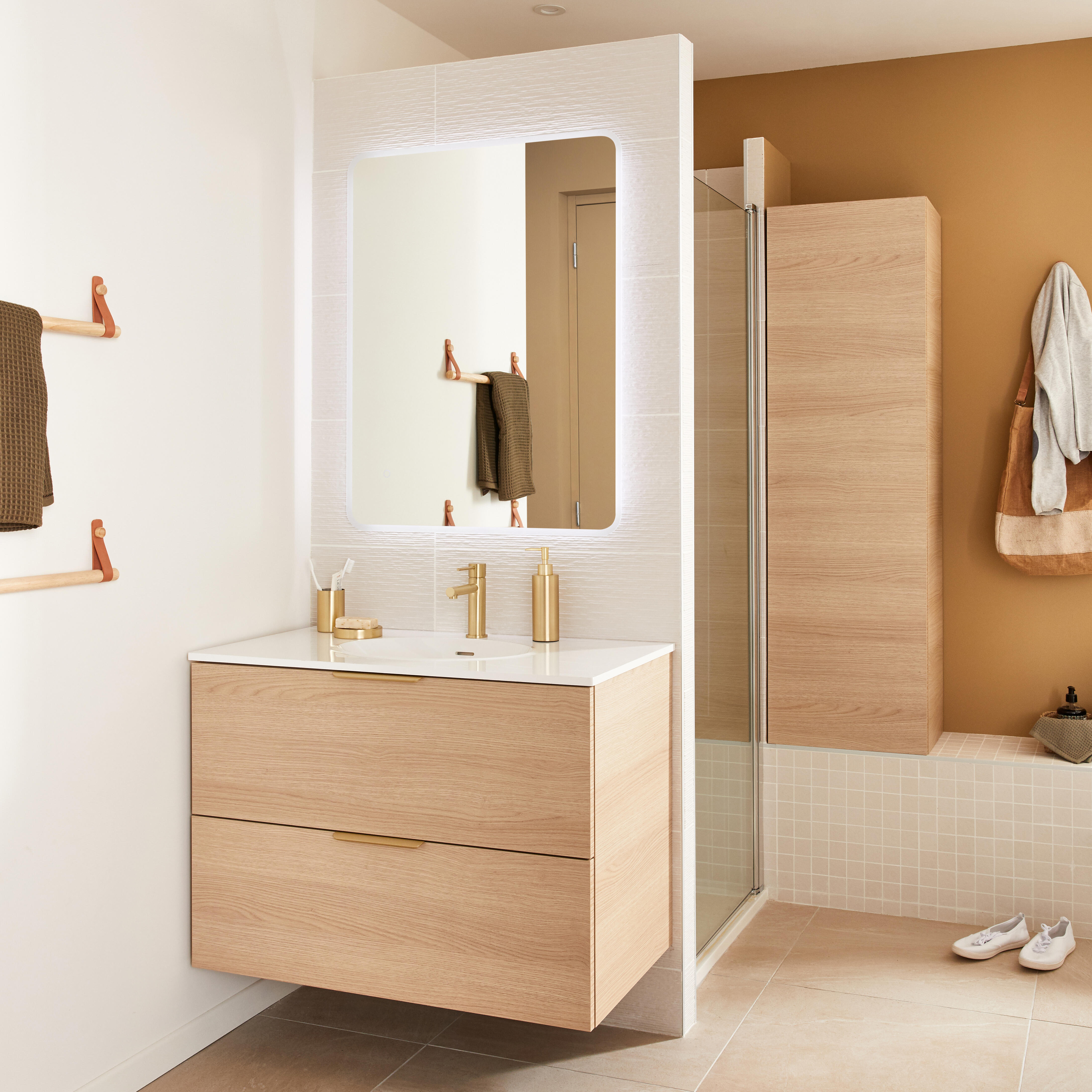 Poignée de meuble Neo, aluminium doré brossé, entraxe 160 mm - 4