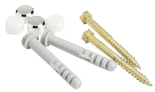 Lot de 2 chevilles clips pour fixation WC, l.2 x H.6 cm