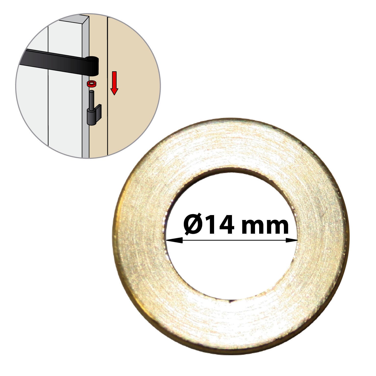 Lot de 4 rondelles laiton brut, Diam.14 mm AFBAT - 3