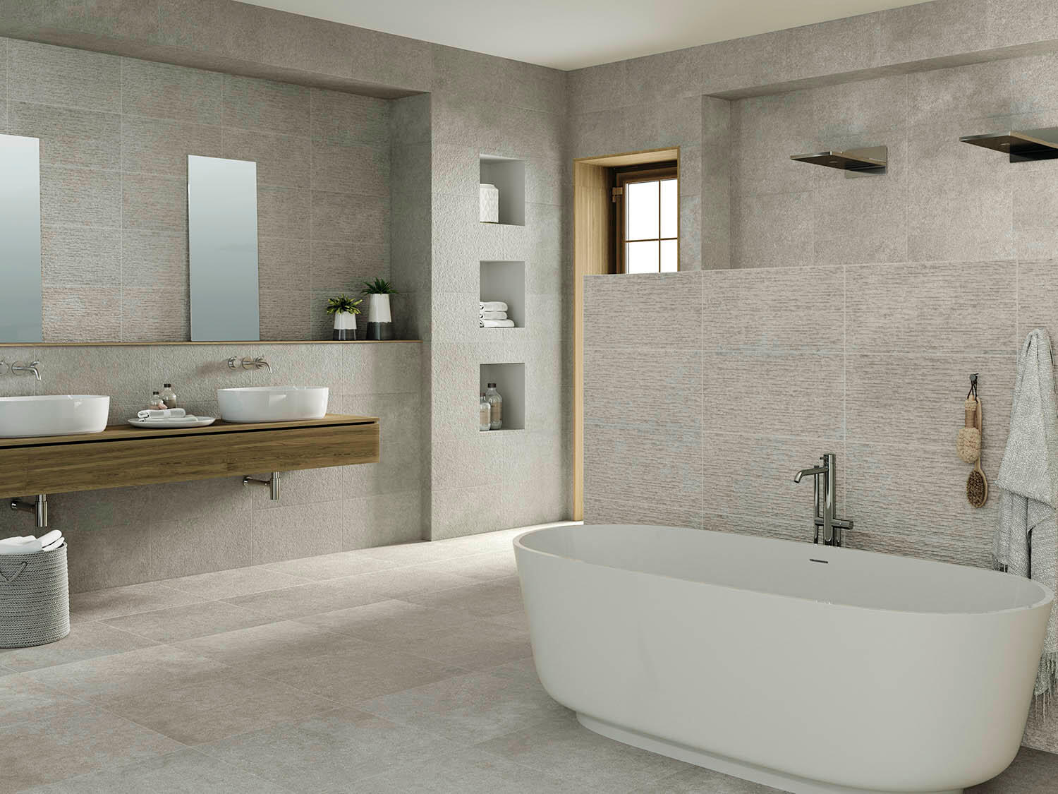 Carrelage mur intérieur effet pierre gris Ozone l.30 x L.60 cm - 3