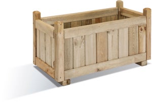 Bac à Fleurs Carré En Bois KÜB - 91L - Pin Traité - Extérieur/Jardin - Dimensions 50x50x50 Cm