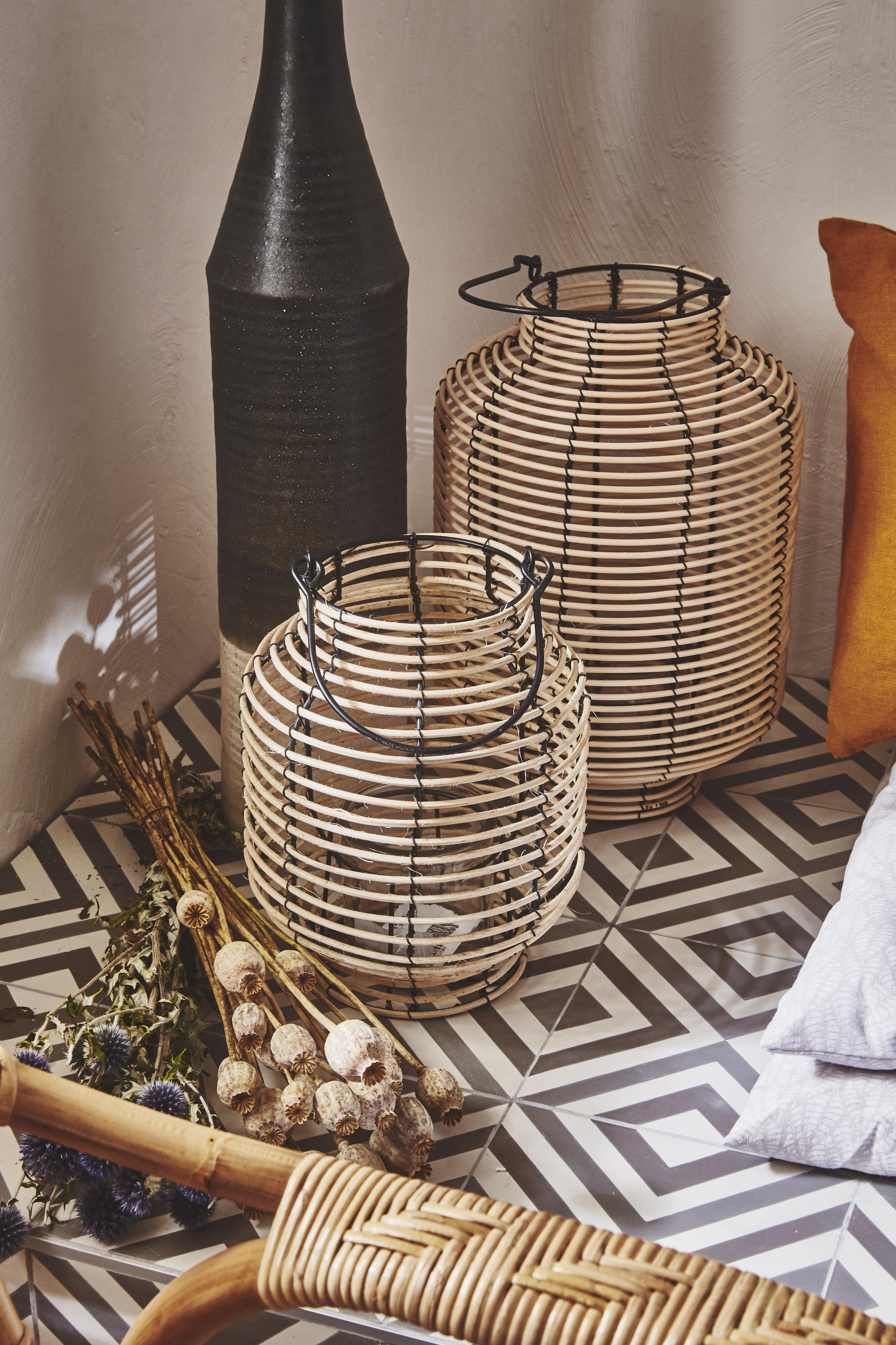 Lanterne Pili lanterne rotin, naturel H.46 x l.30 cm - 3