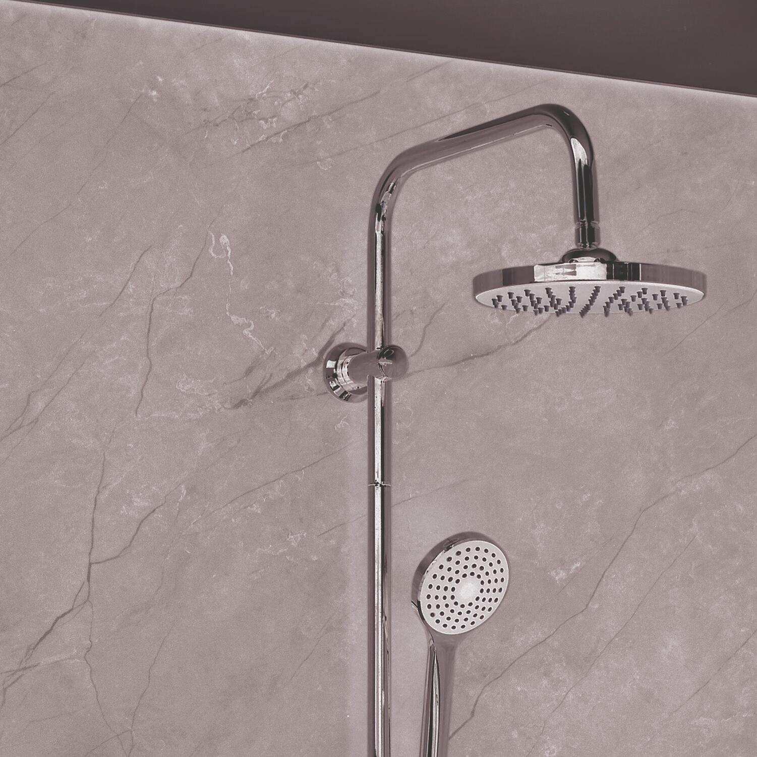 Lot de 2 panneaux douche PVC XL gris Sardinia DUMAWALL, L.260 x l.90 cm,Ep.5 mm - 4