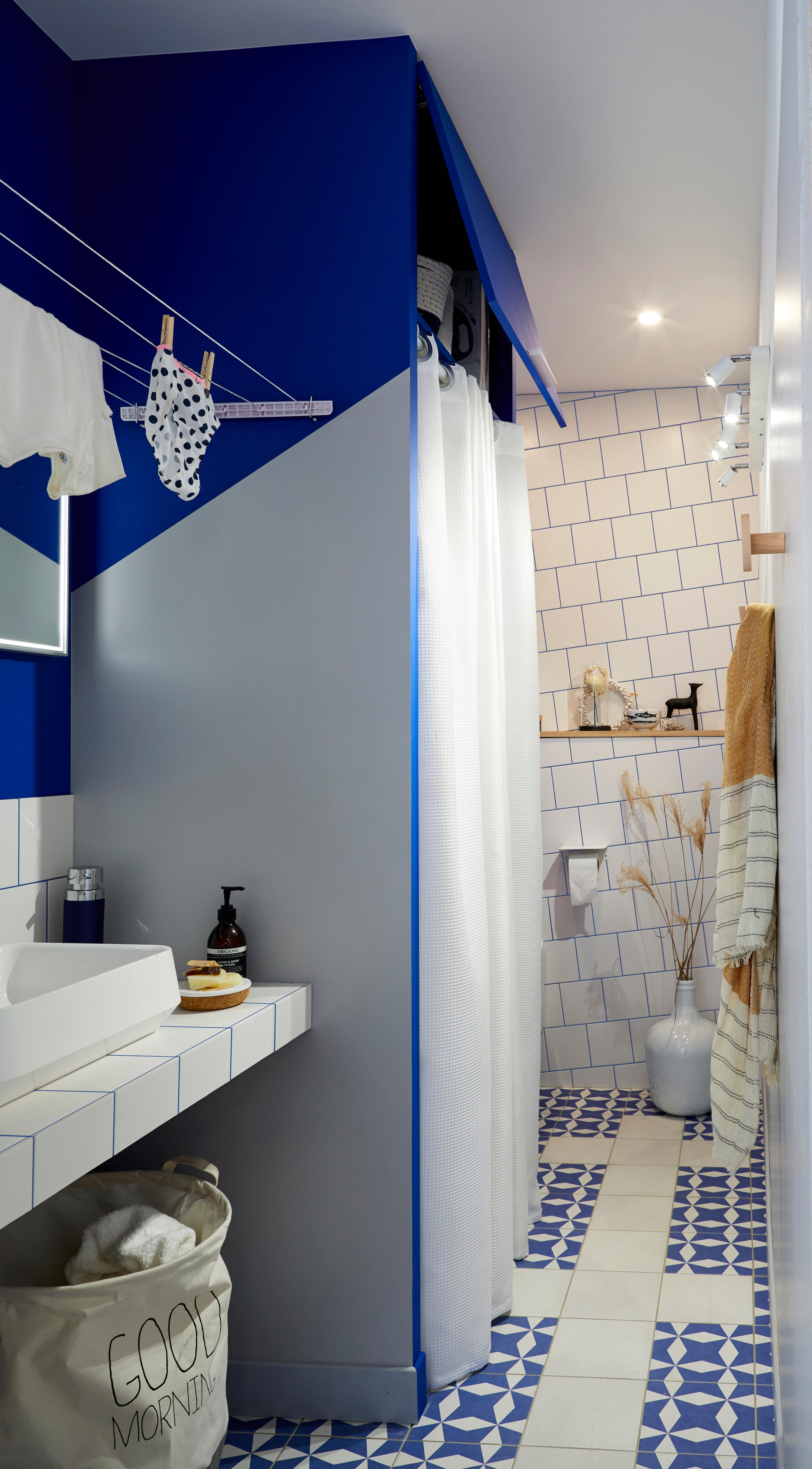 Varão para cortina de duche SENSEA BRANCO EXTENSÍVEL 75-135CM - 2