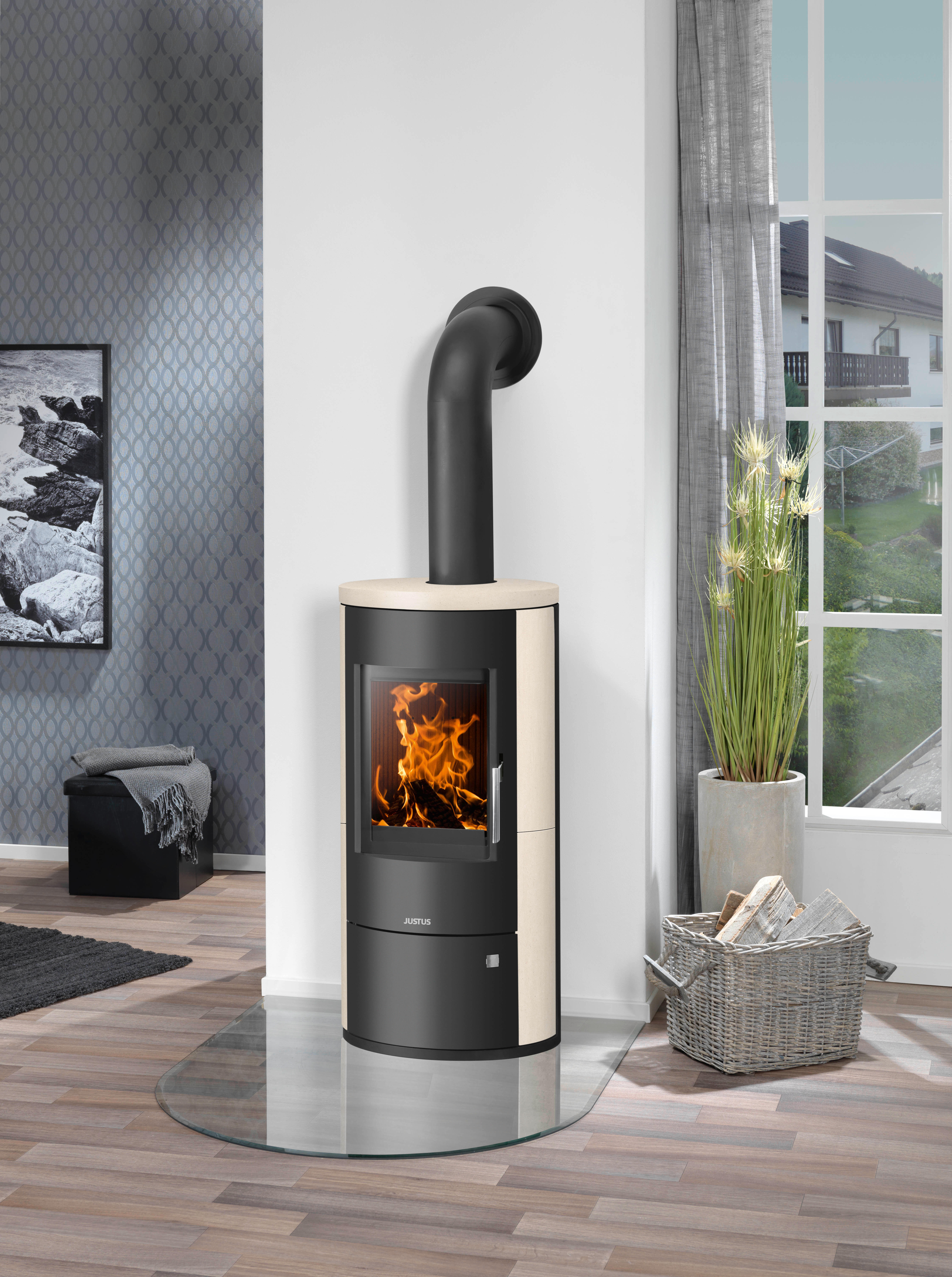 Poêle à bois JUSTUS Austin noir / beige, 7 kW Leroy Merlin — free download