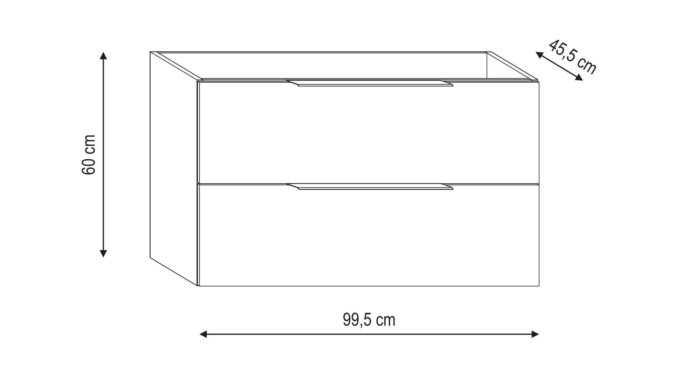 Estensione per mobile da bagno Brera 2 cassetti laccato lucido bianco L 99.5 x H 60 x P 45.5 cm - 2